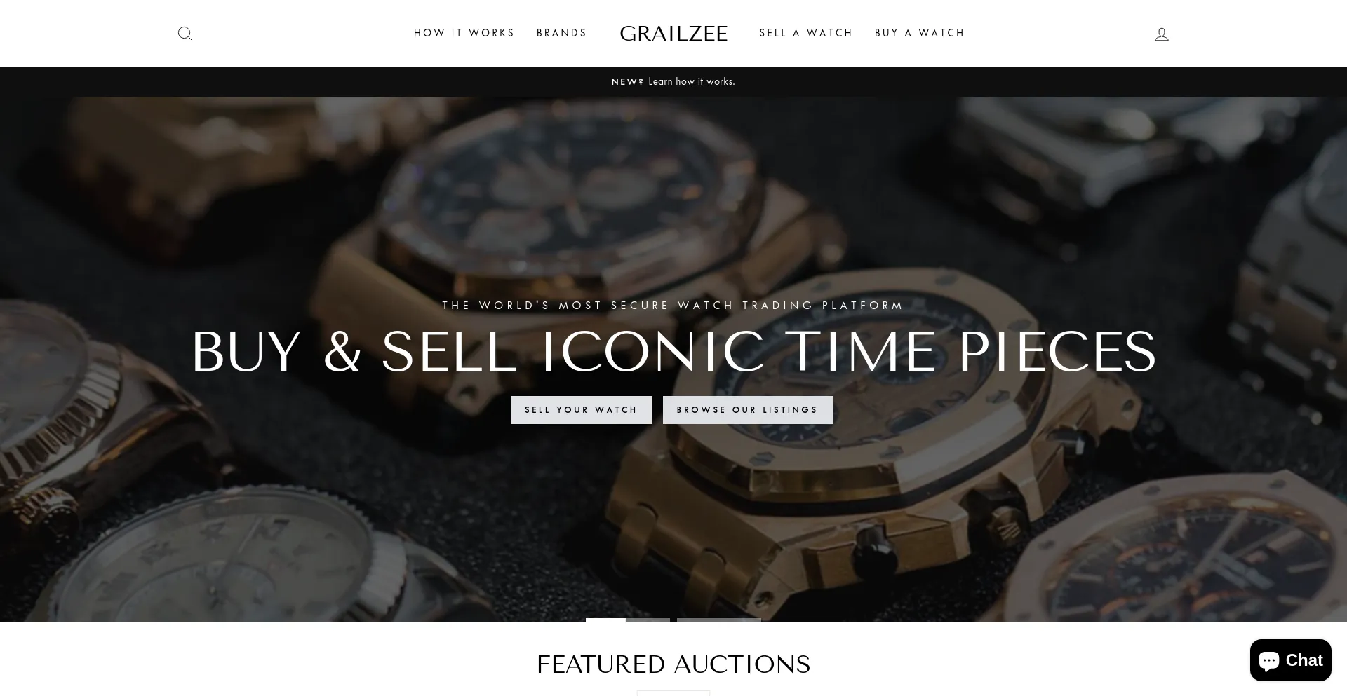 Screenshot of grailzee.com homepage
