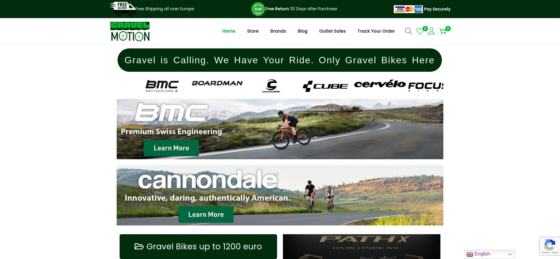 Screenshot of gravelmotion.com homepage