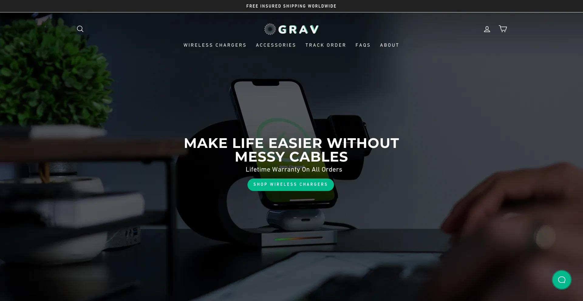 Screenshot of gravgoods.com homepage