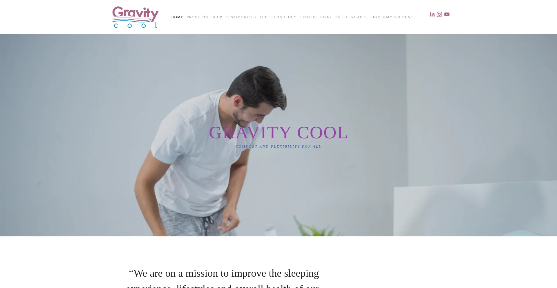 Screenshot of gravitycool.com homepage