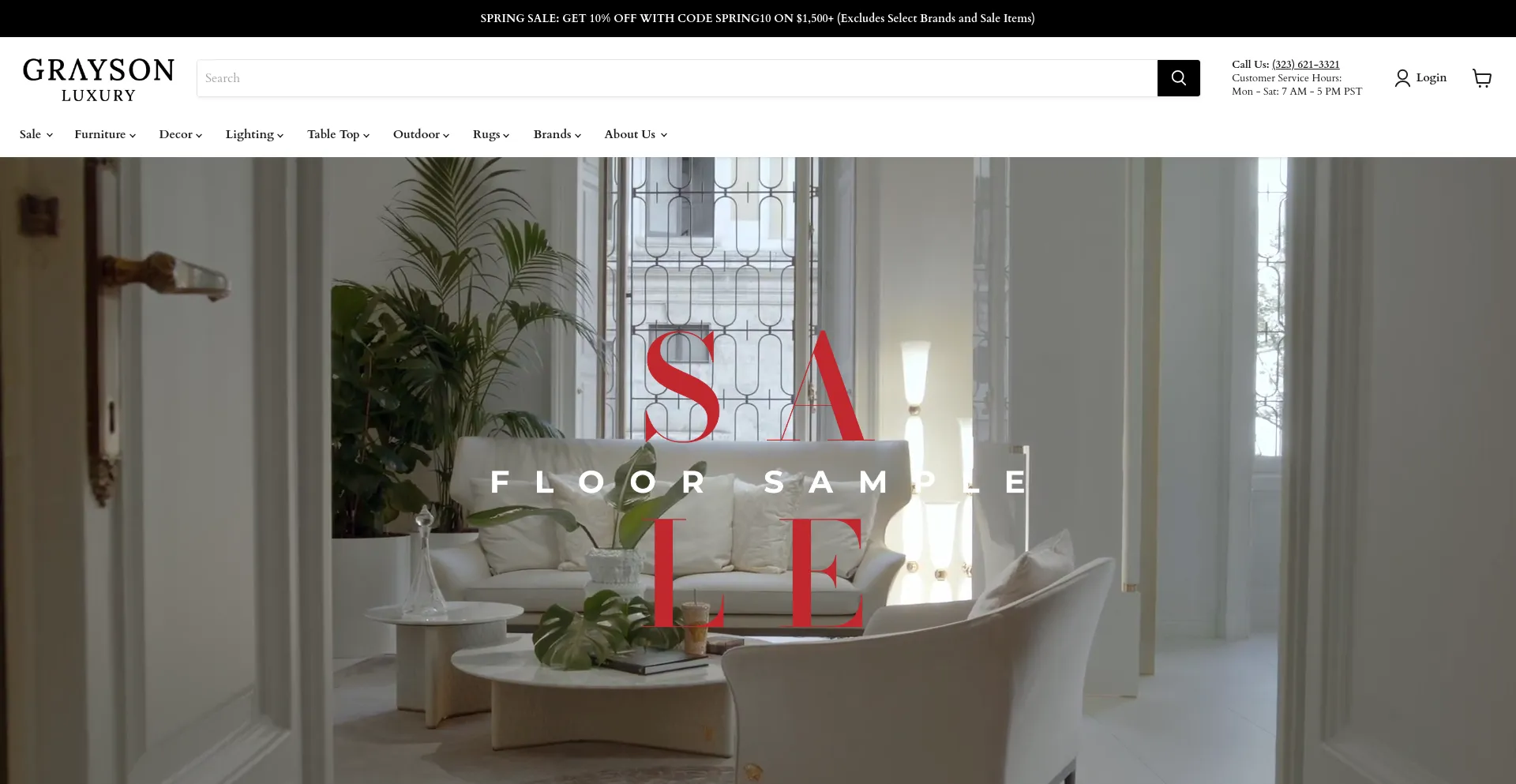 Screenshot of graysonluxury.com homepage