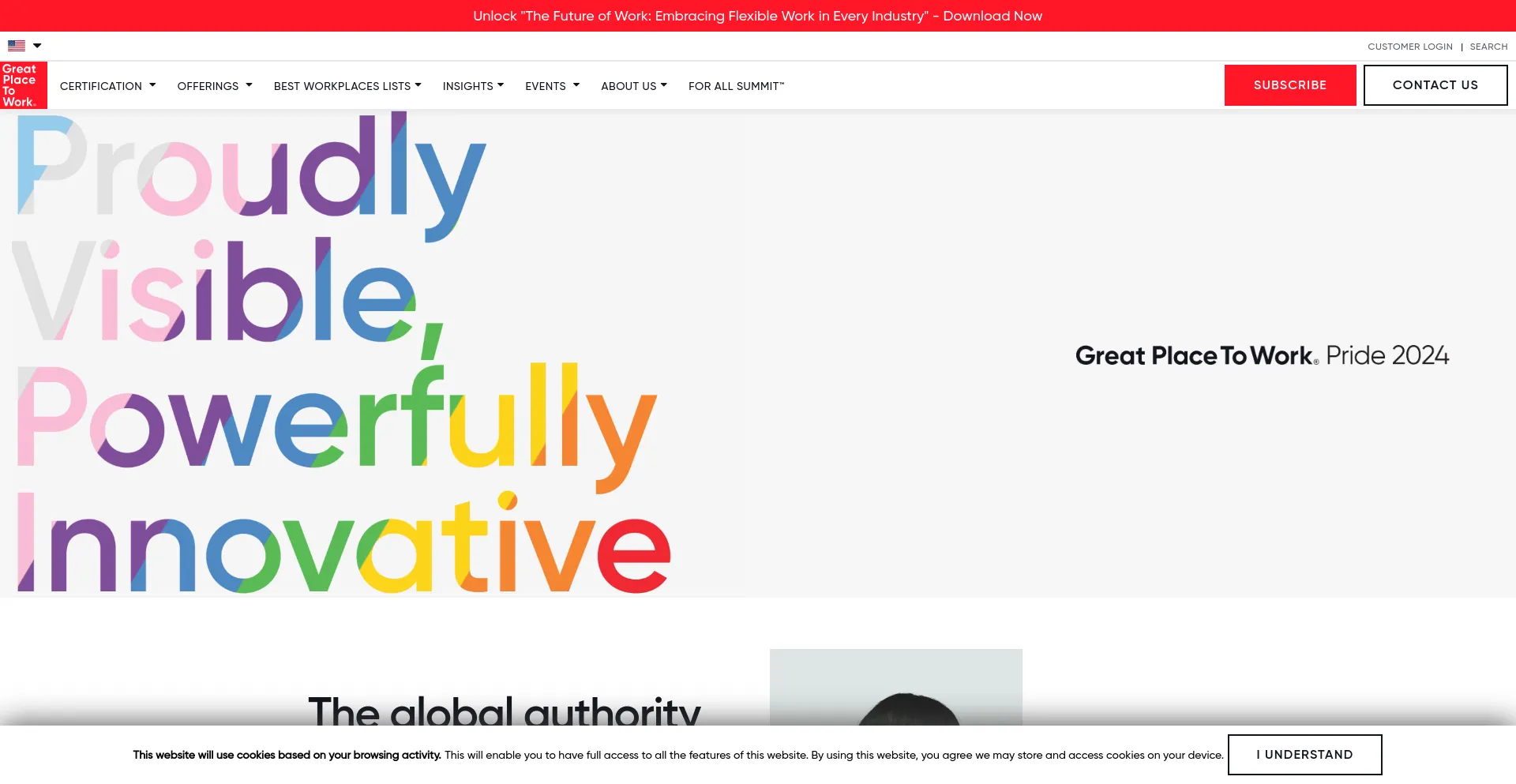 Screenshot of greatplacetowork.com homepage