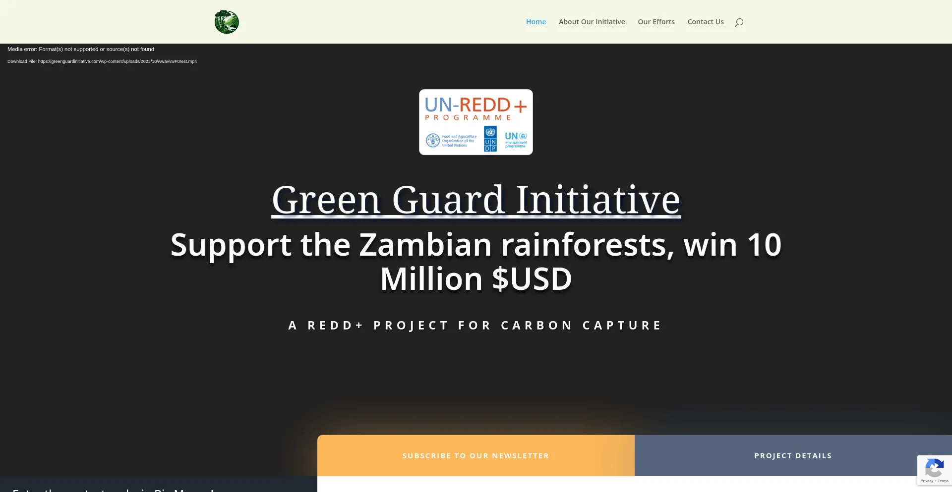 Screenshot of greenguardinitiative.com homepage