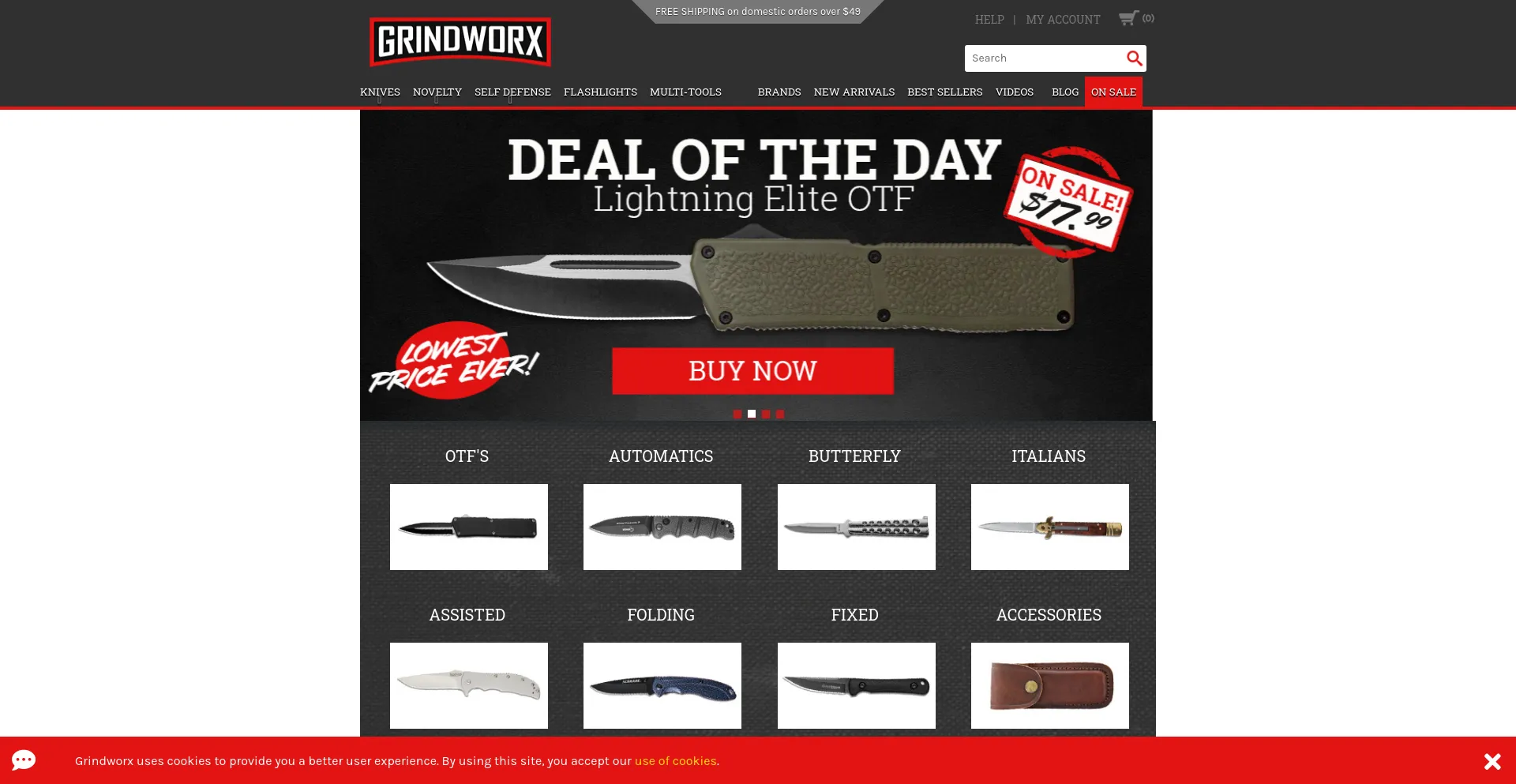 Screenshot of grindworx.com homepage