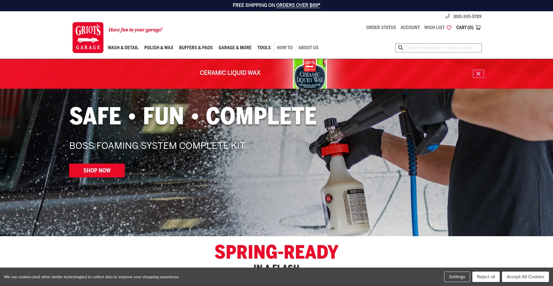 Screenshot of griotsgarage.com homepage