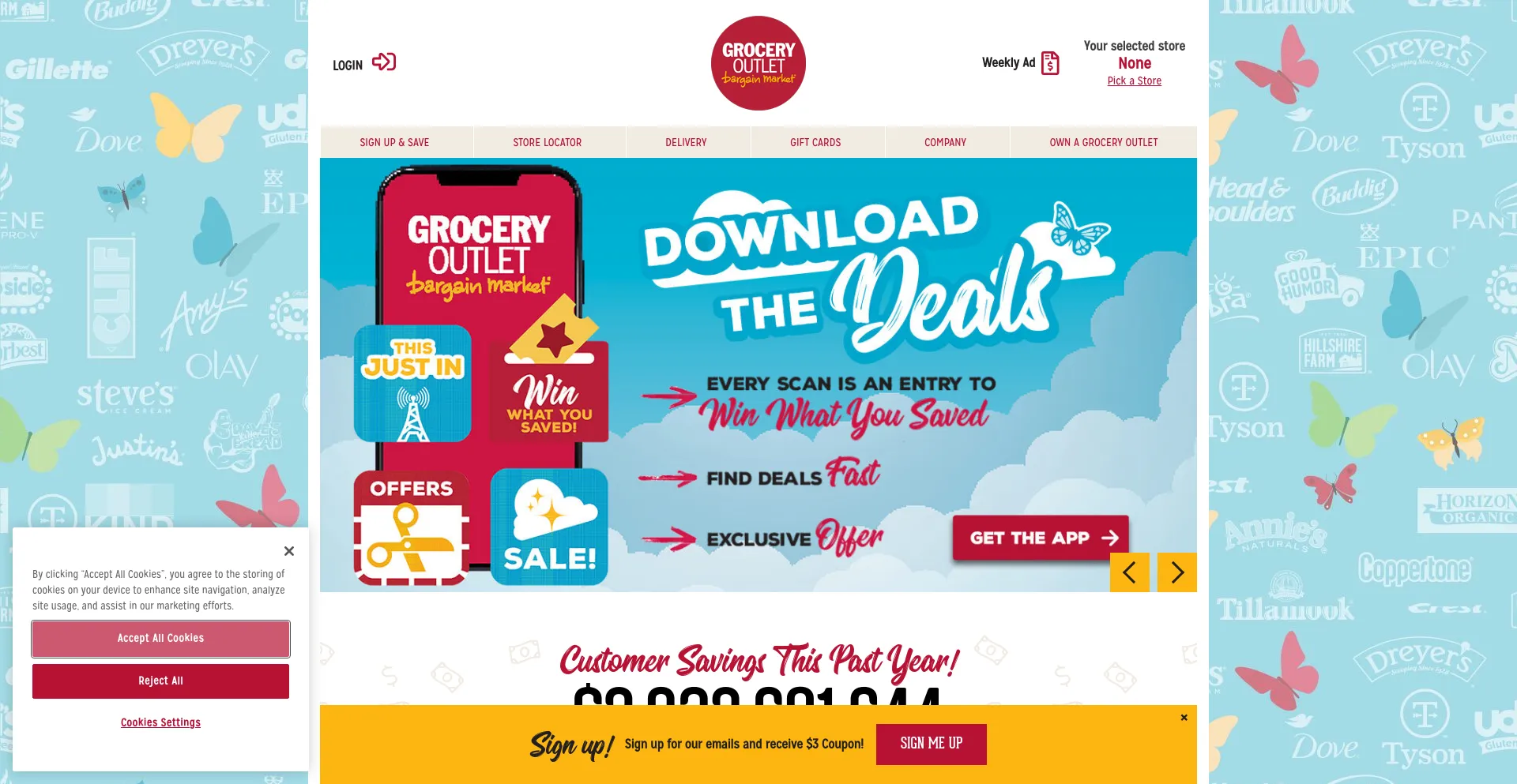 Screenshot of groceryoutlet.com homepage