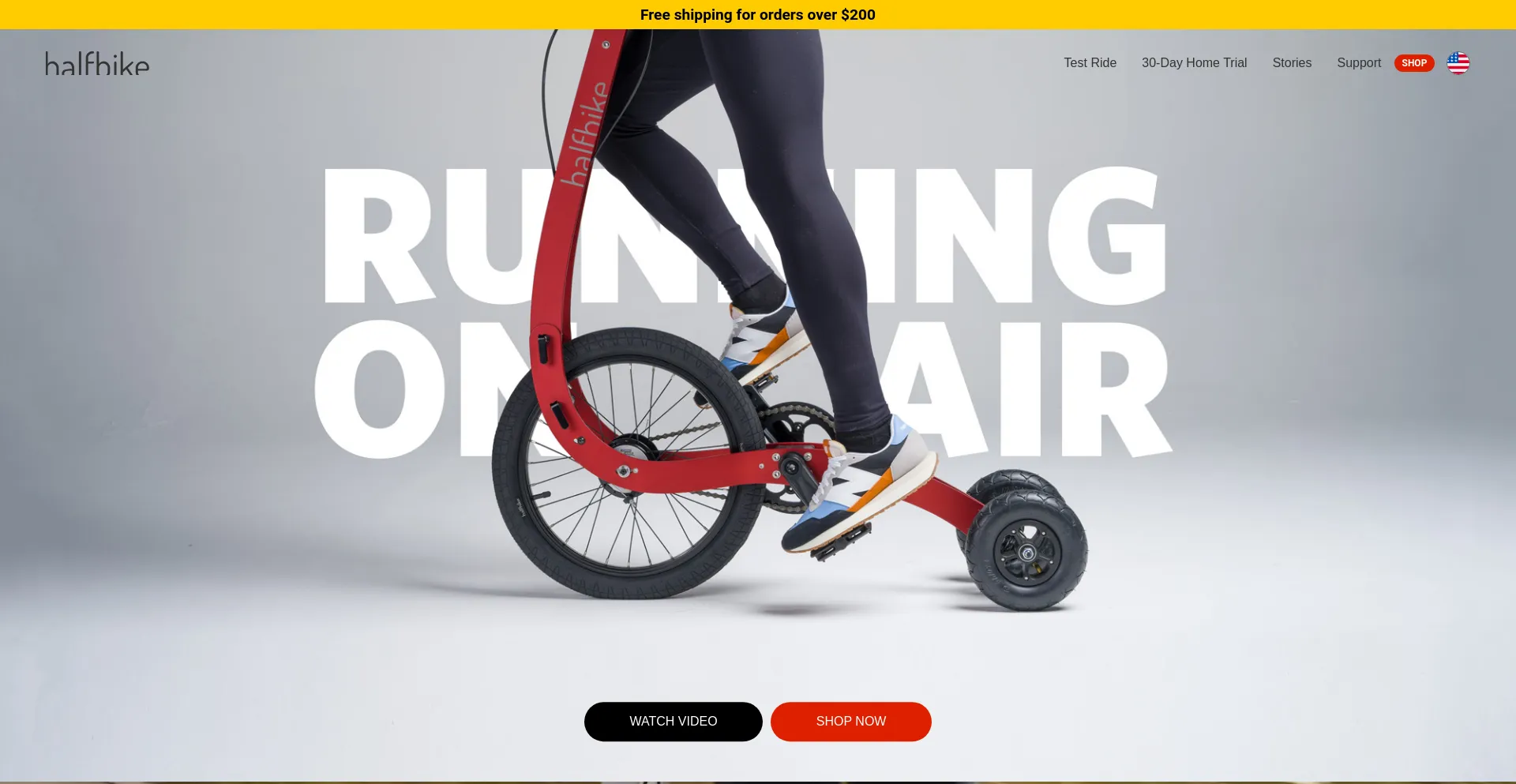 Screenshot of halfbikes.com homepage