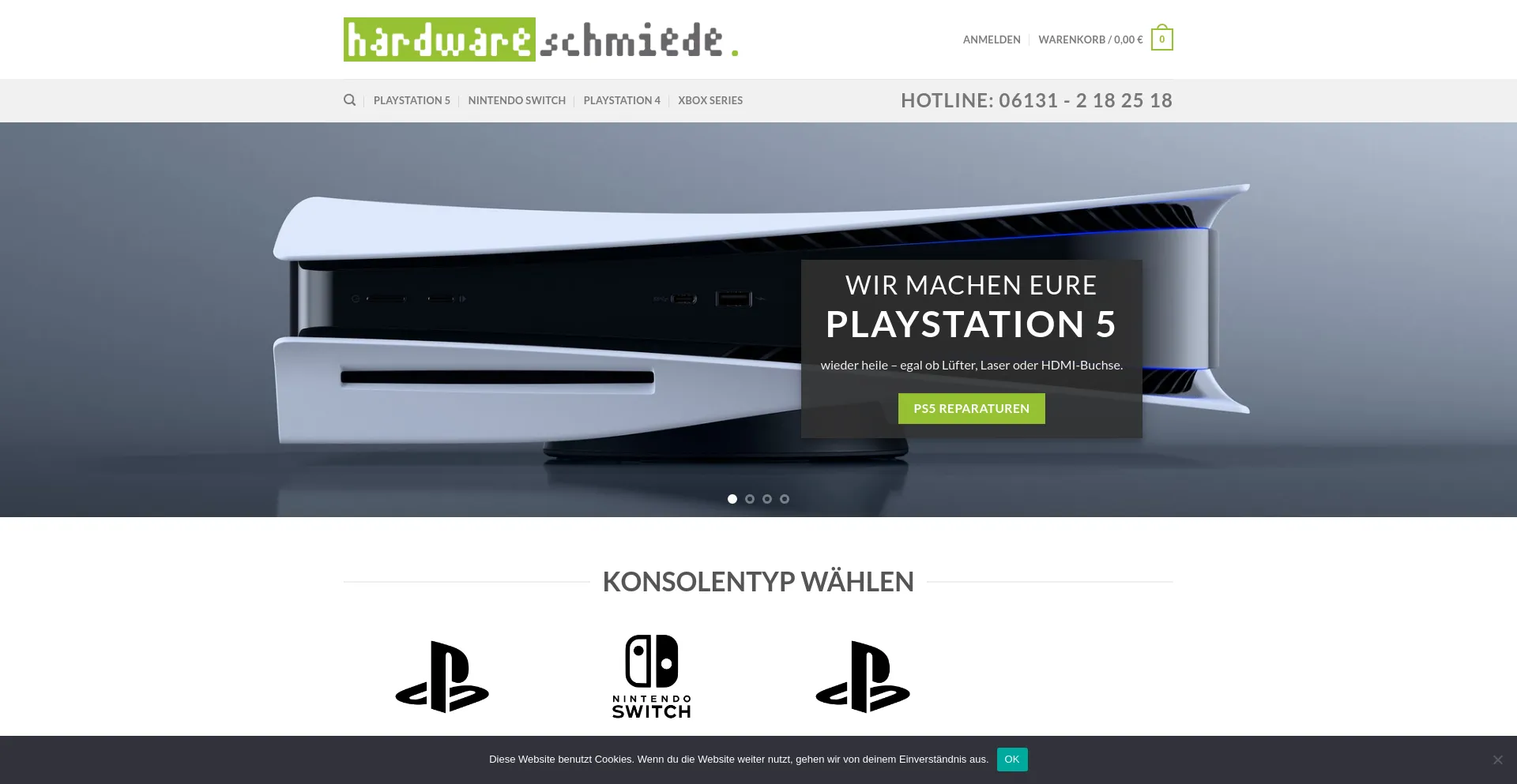 Screenshot of hardwareschmiede.de homepage