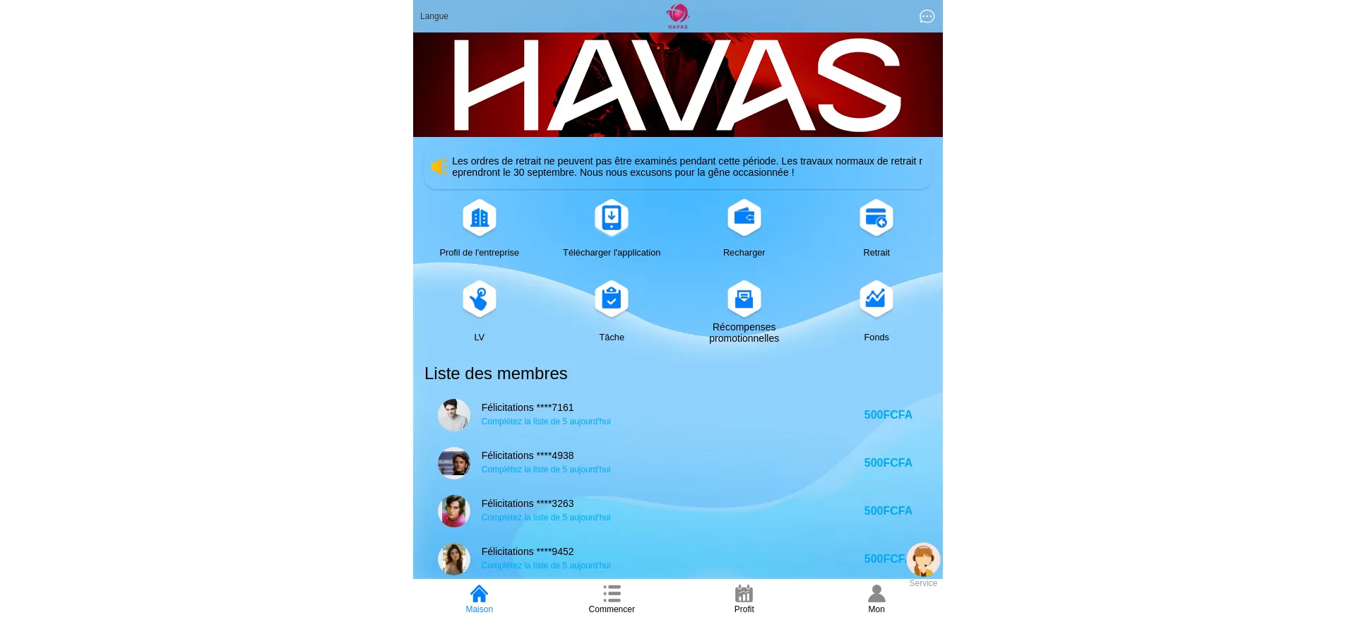 Screenshot of havas7.com homepage