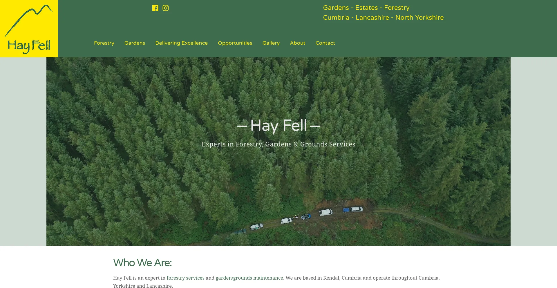 Screenshot of hayfell.co.uk homepage