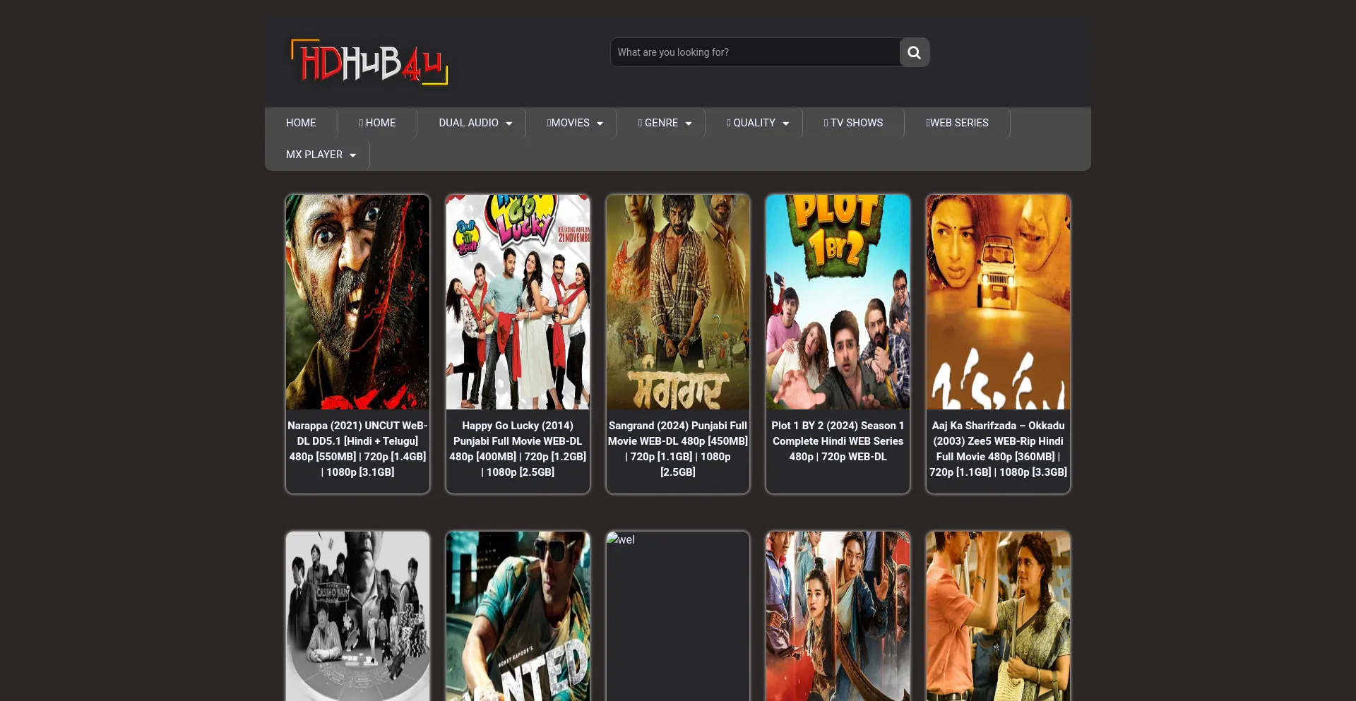 Screenshot of hdhub4u.win homepage