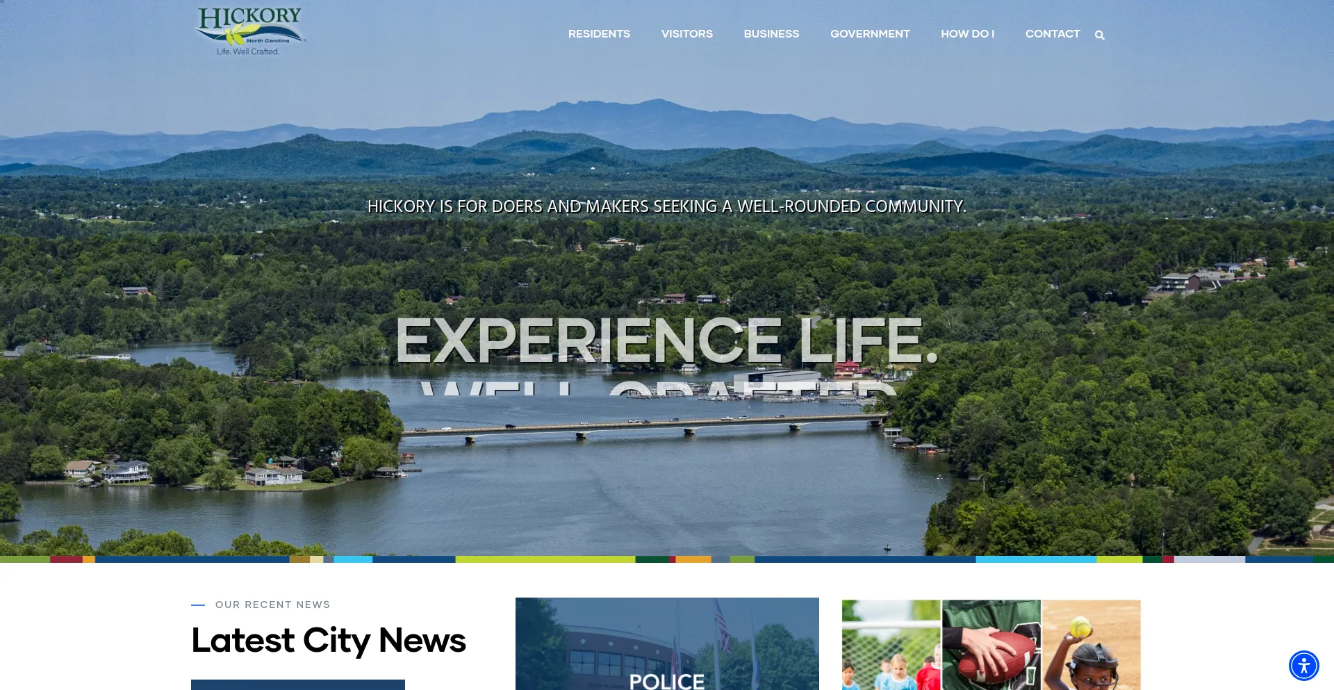 Screenshot of hickorync.gov homepage