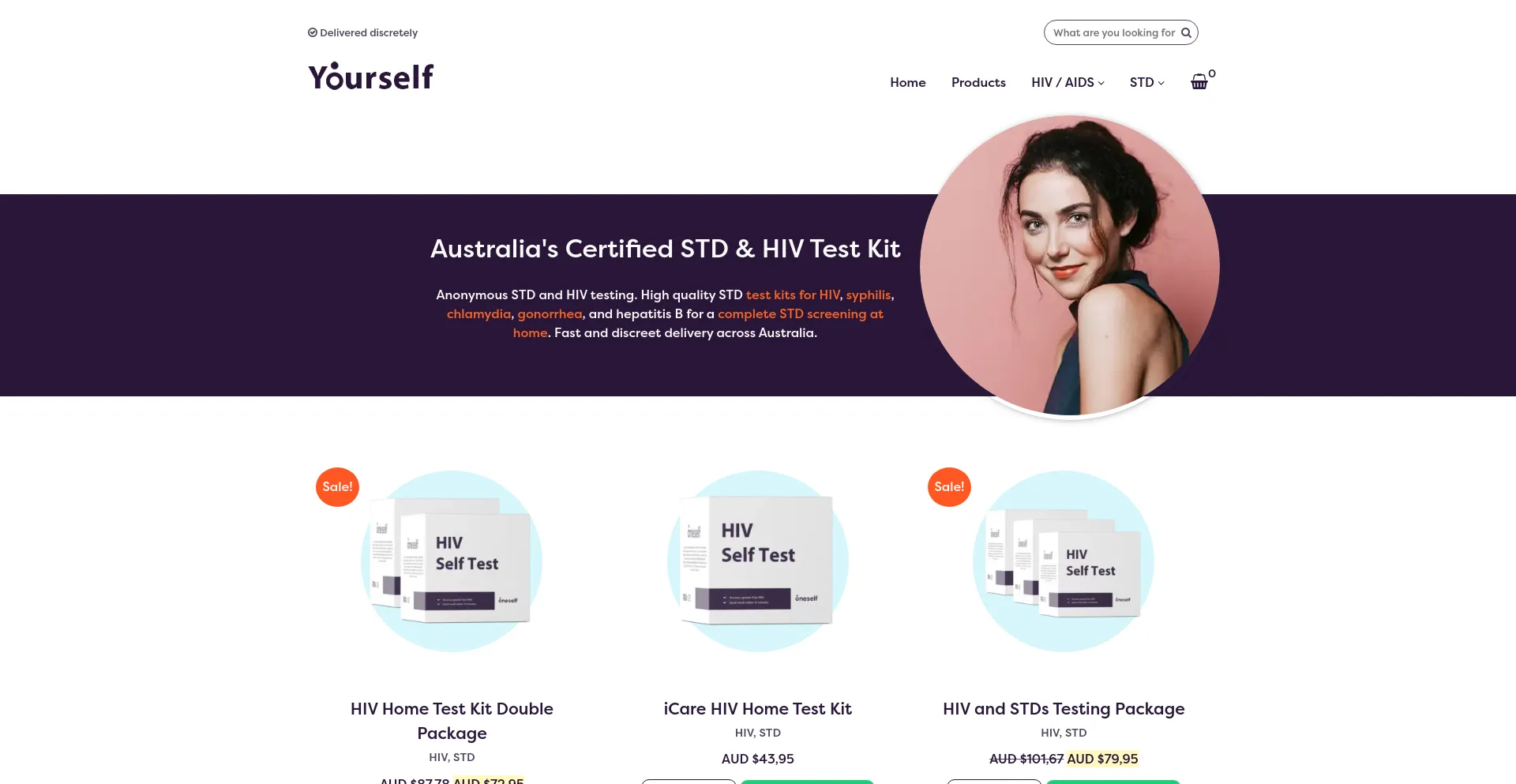 Screenshot of hivtestaustralia.com homepage