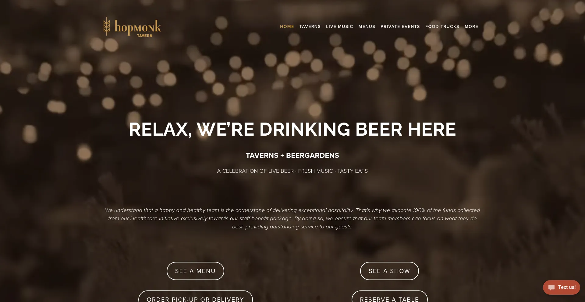 Screenshot of hopmonk.com homepage