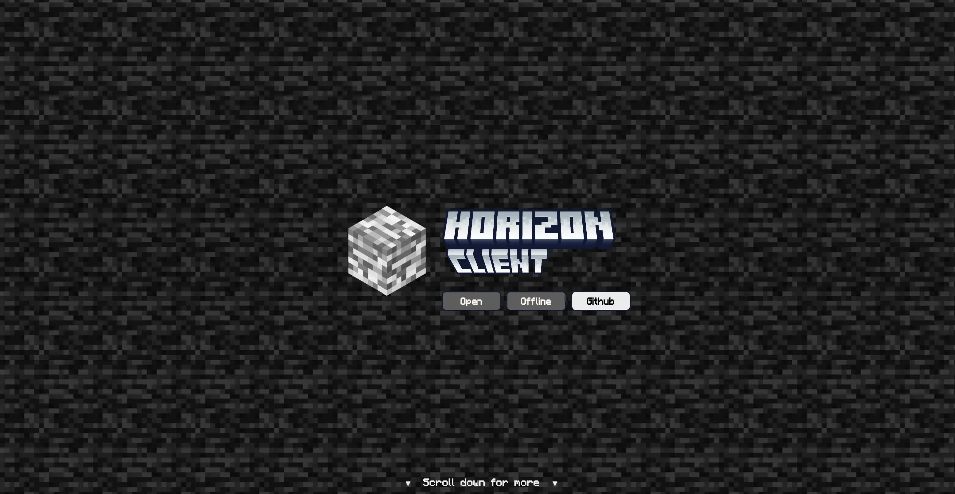 Screenshot of horizonclient.xyz homepage