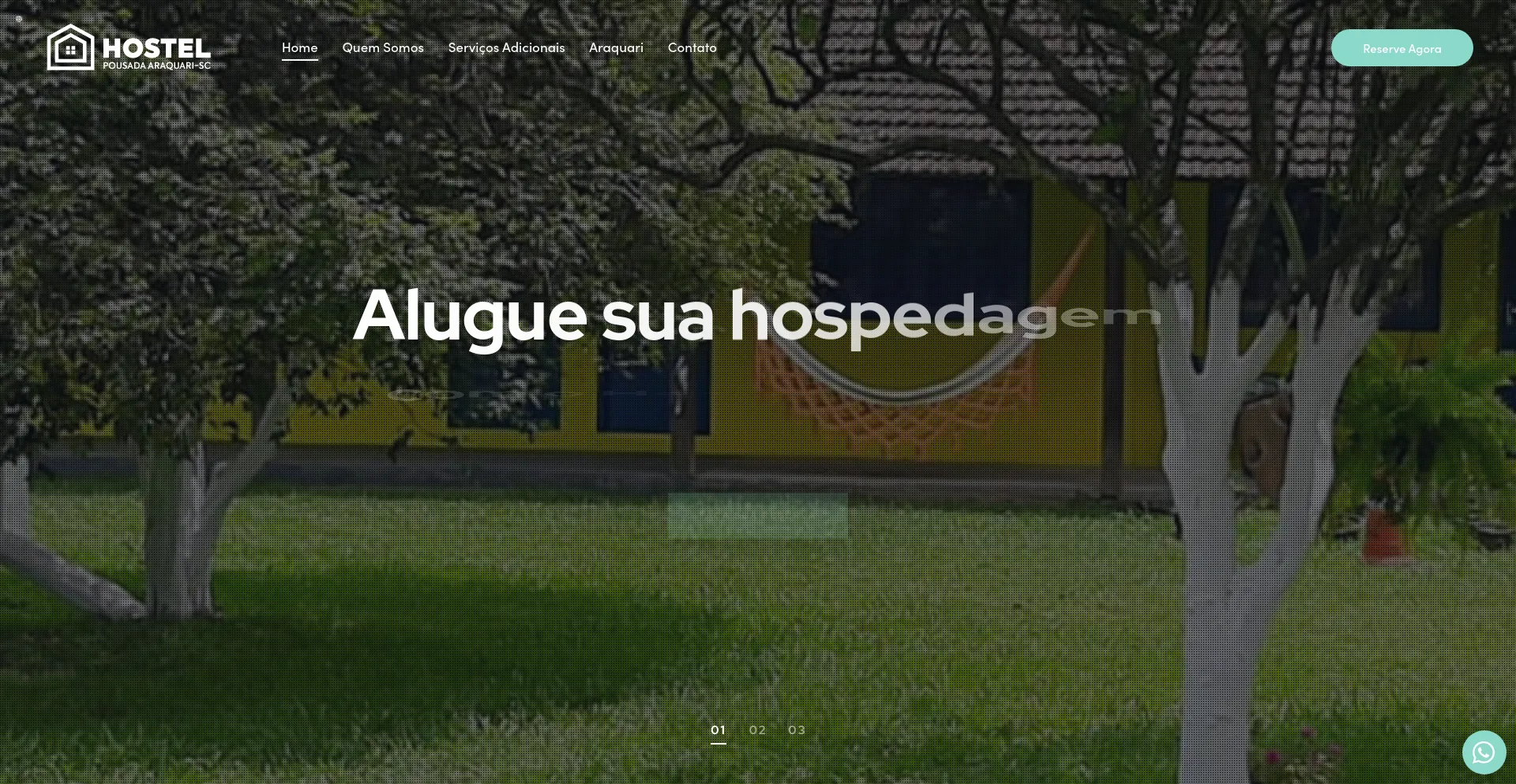 Screenshot of hostelaraquari.site homepage