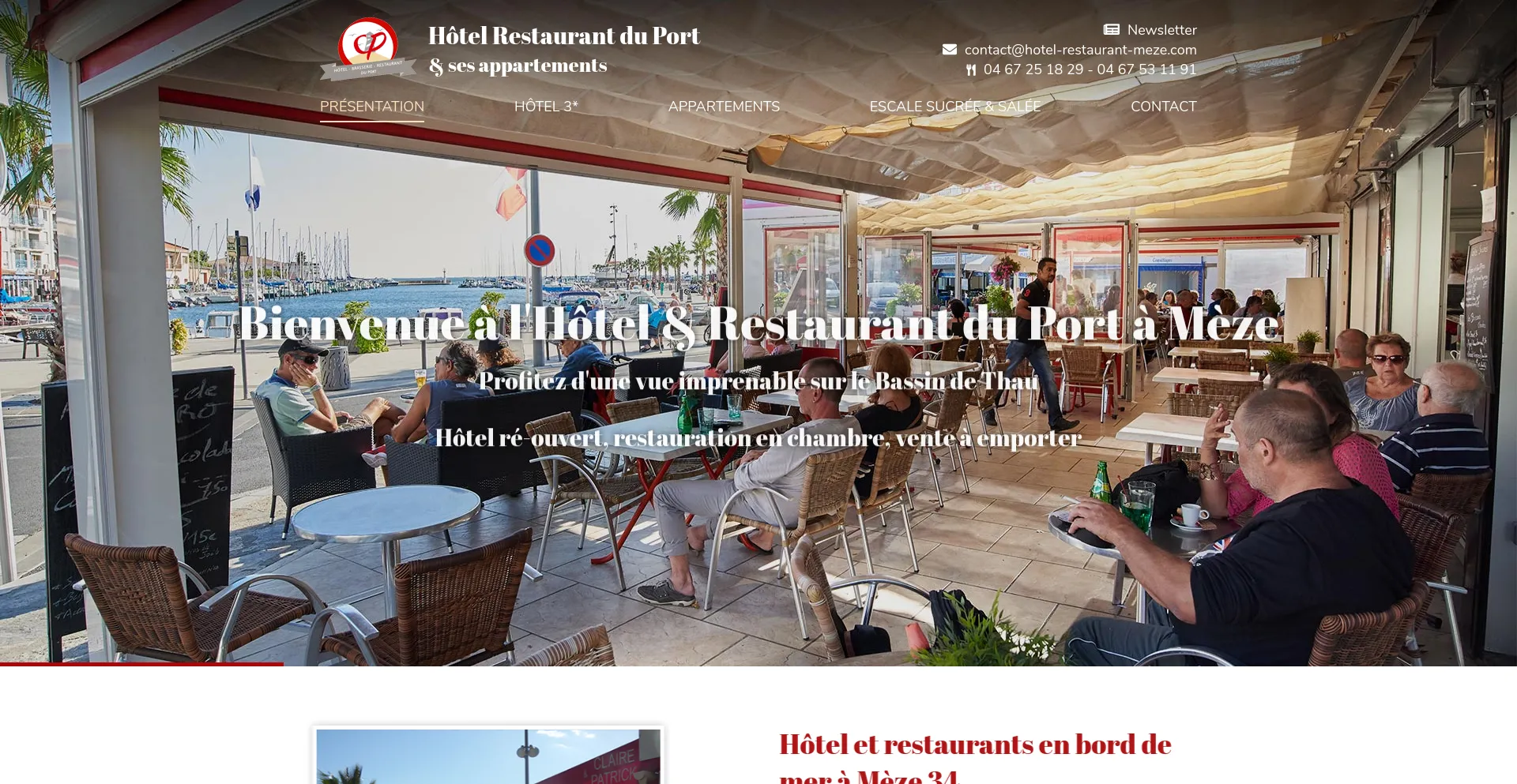 Screenshot of hotel-restaurant-meze.com homepage