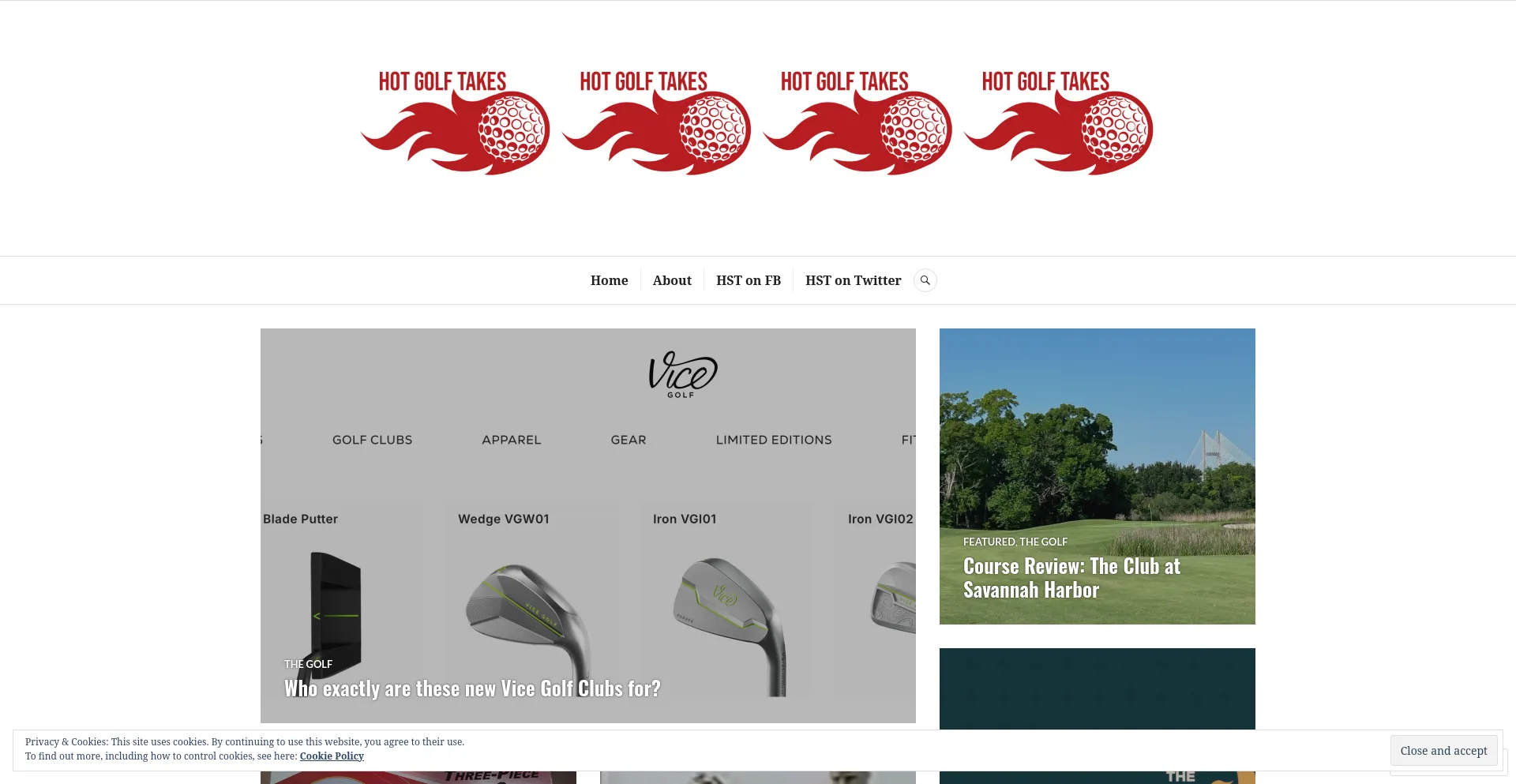 Screenshot of hotgolftakes.com homepage