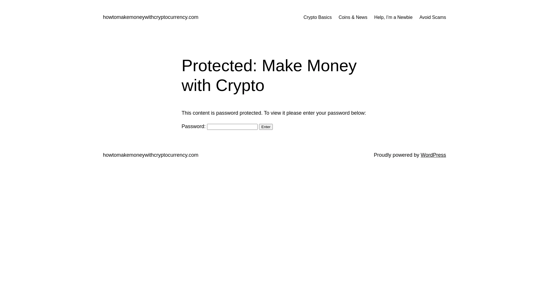 Screenshot of howtomakemoneywithcryptocurrency.com homepage