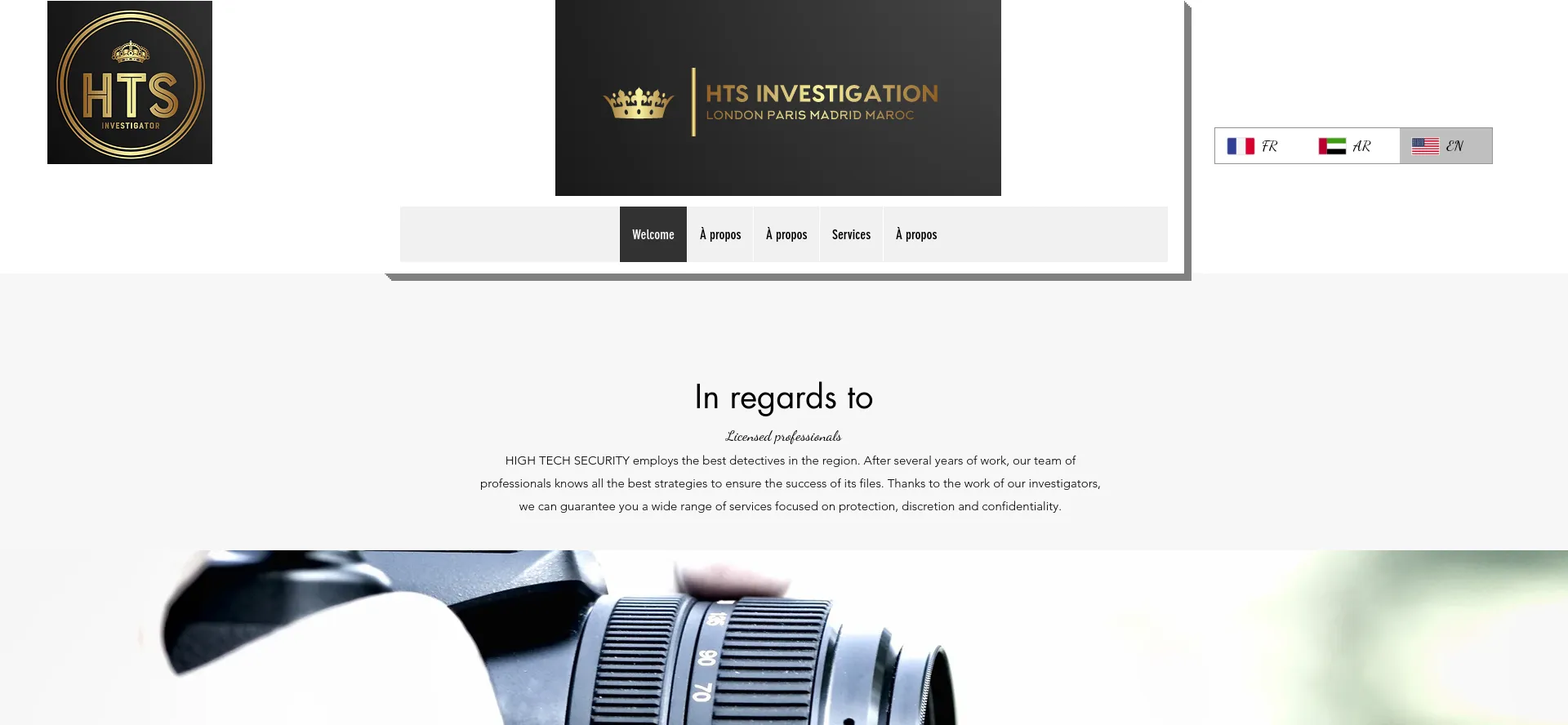 Screenshot of hts-investigation.com homepage