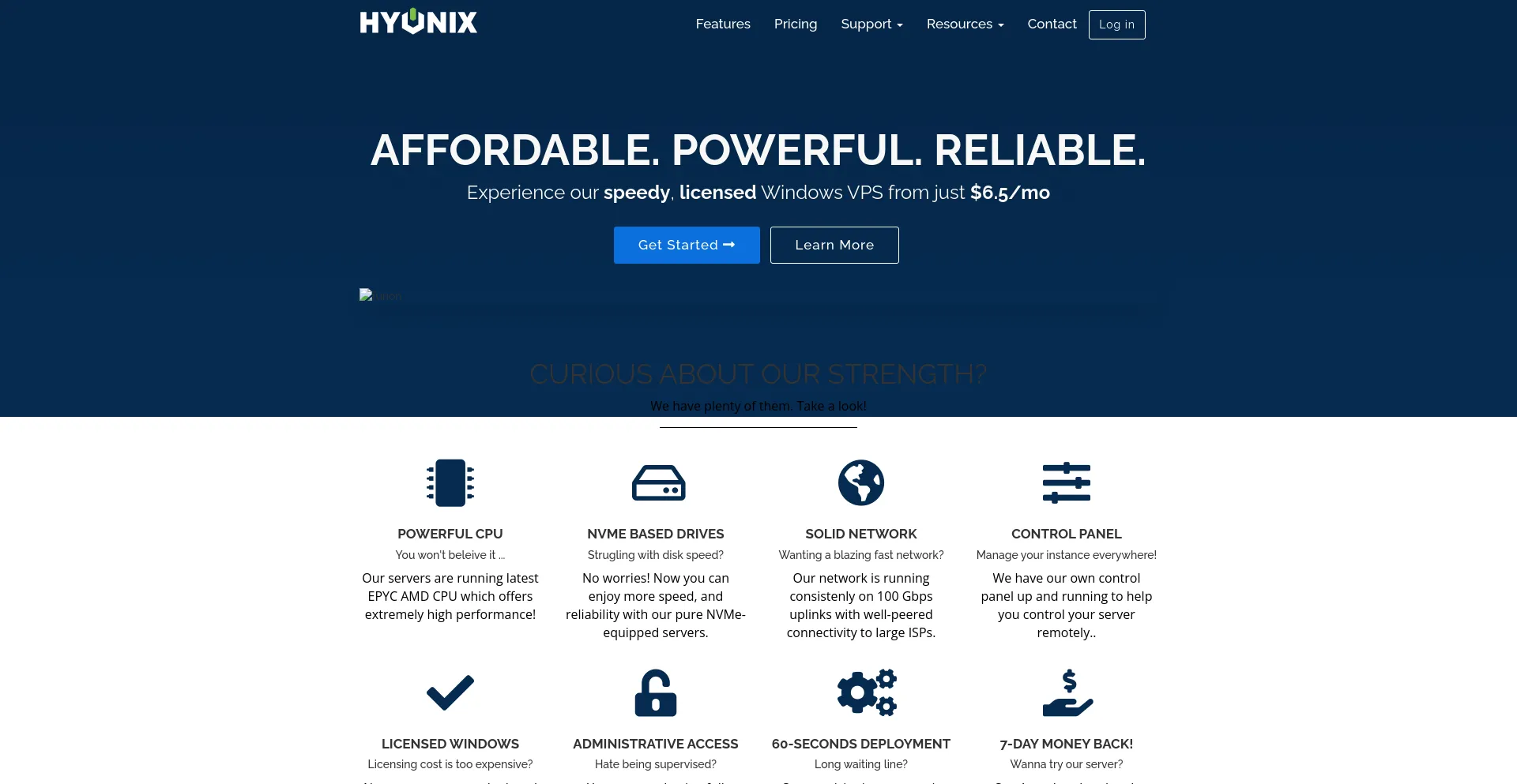 Screenshot of hyonix.com homepage