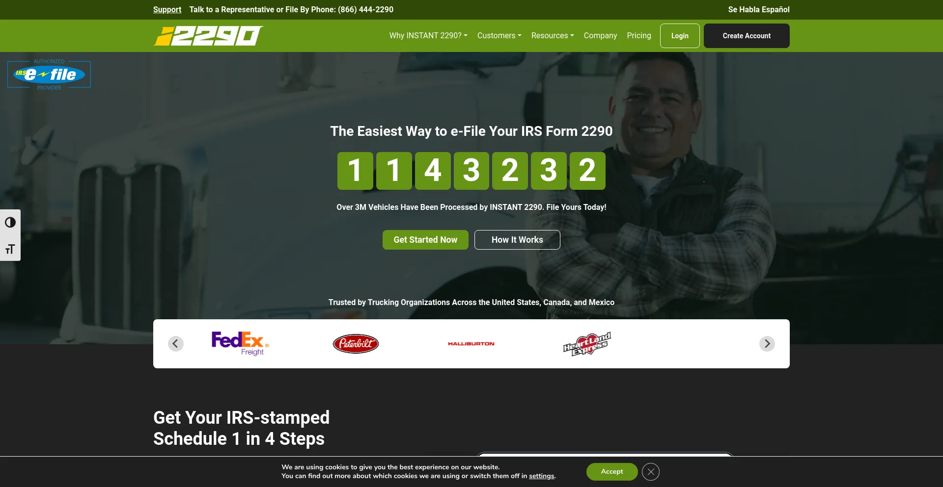 Screenshot of i2290.com homepage