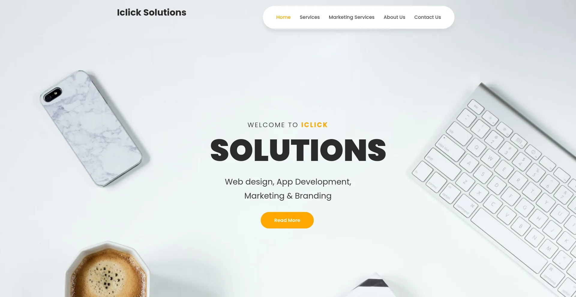 Screenshot of iclicksolutions.us homepage