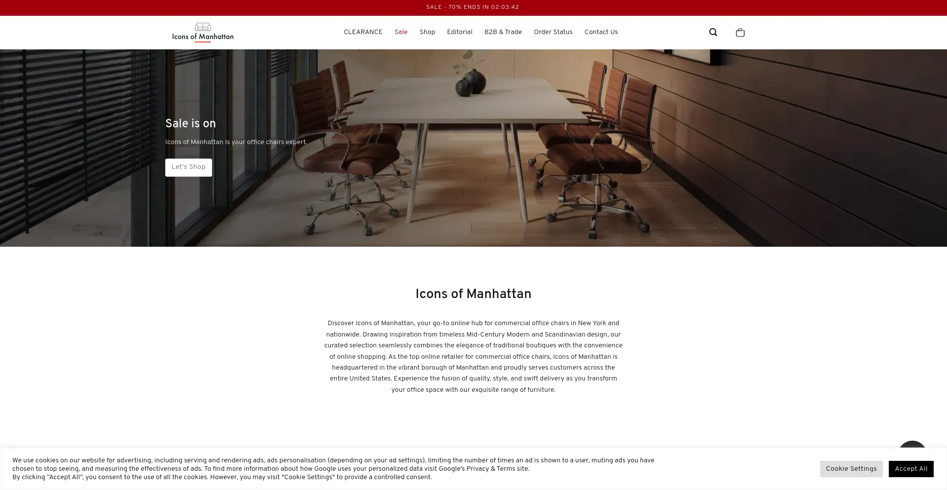 Screenshot of iconsofmanhattan.com homepage