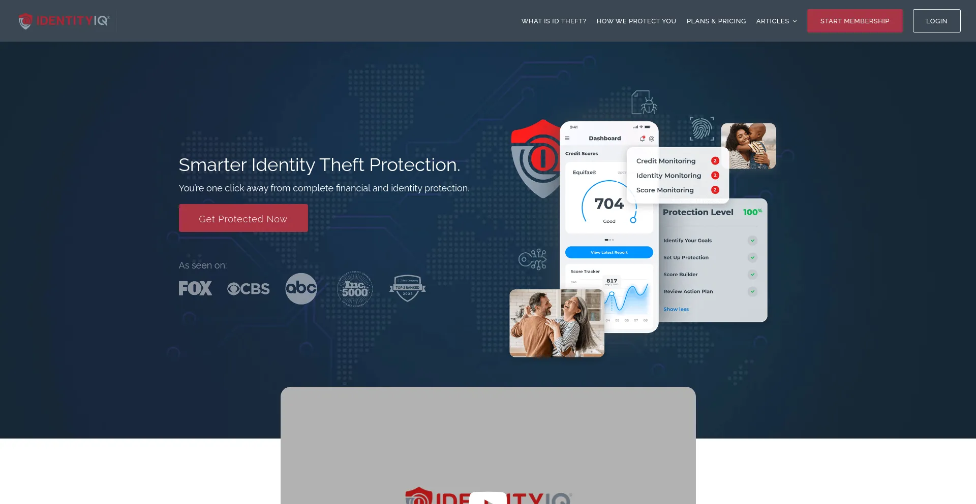 Screenshot of identityiq.com homepage