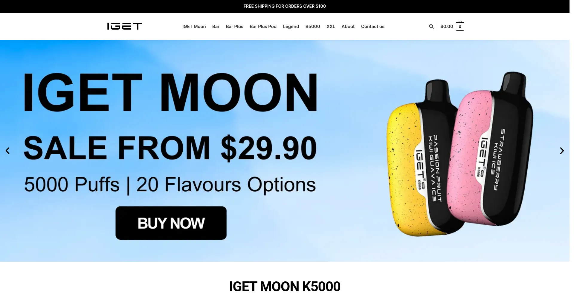 Screenshot of igetmoon.com homepage