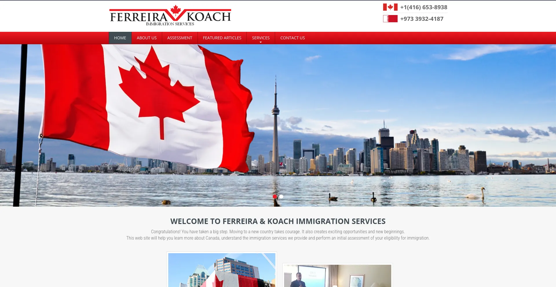 Screenshot of immigration4canada.ca homepage