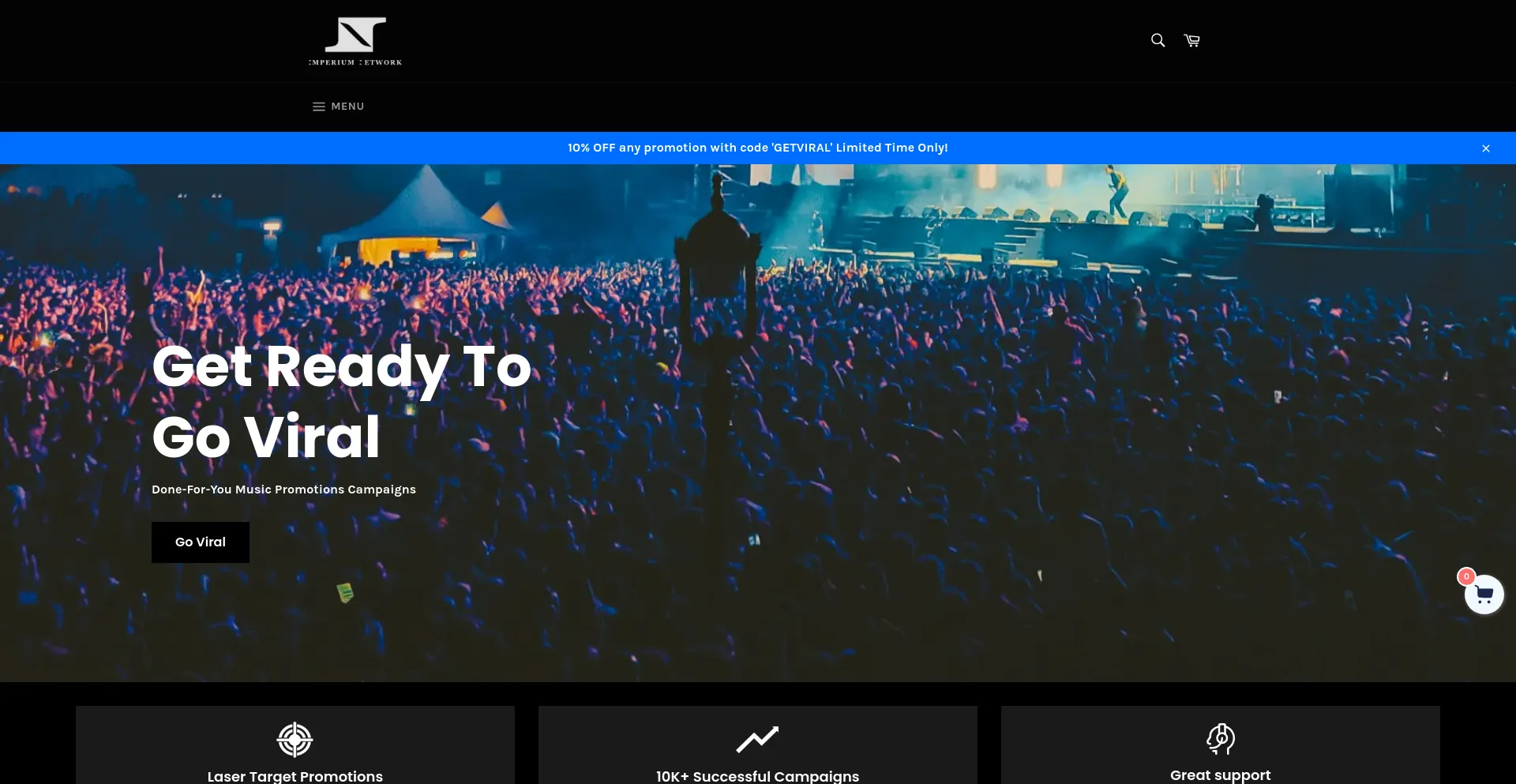 Screenshot of imperiumnetpromo.com homepage