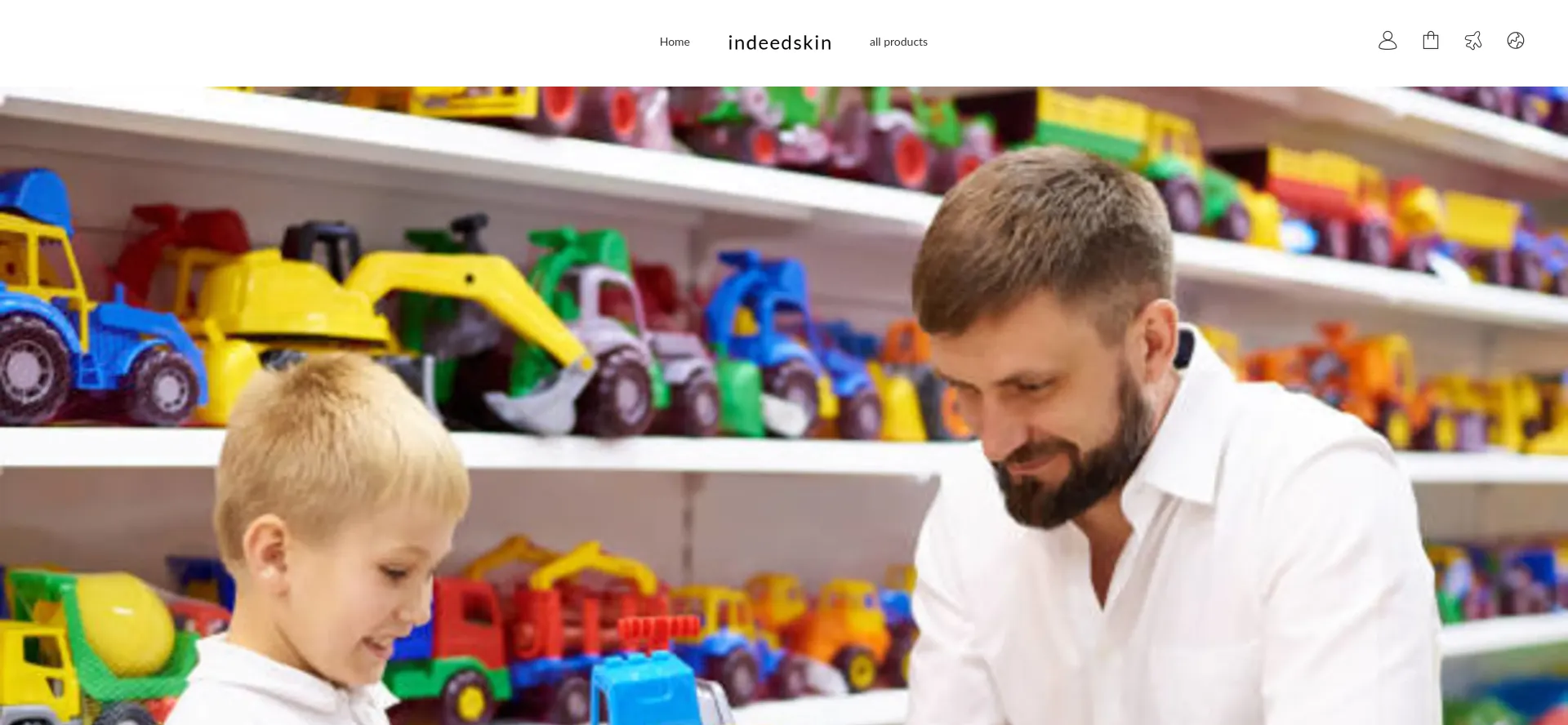 Screenshot of indeedskin.com homepage