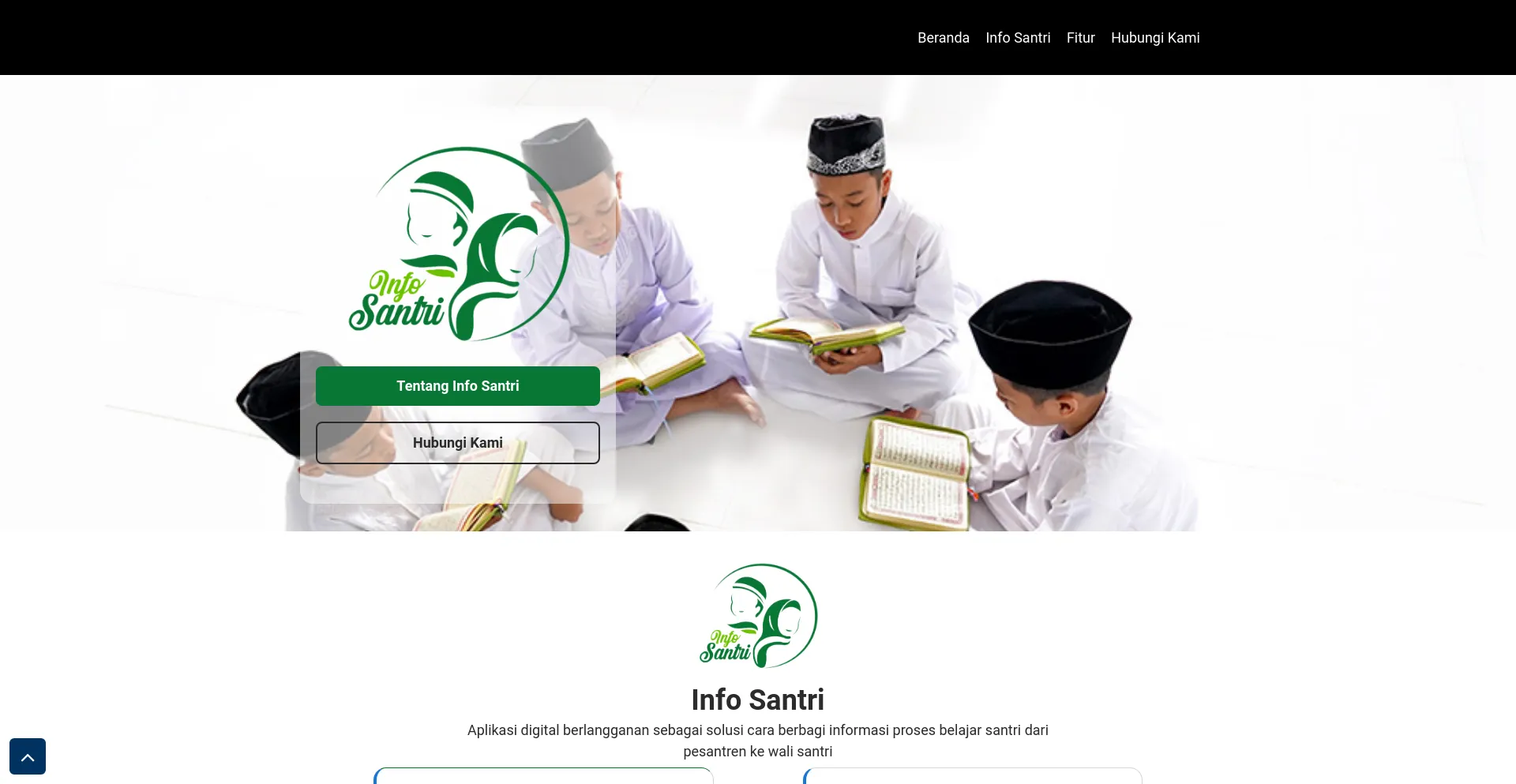 Screenshot of infosantri.net homepage