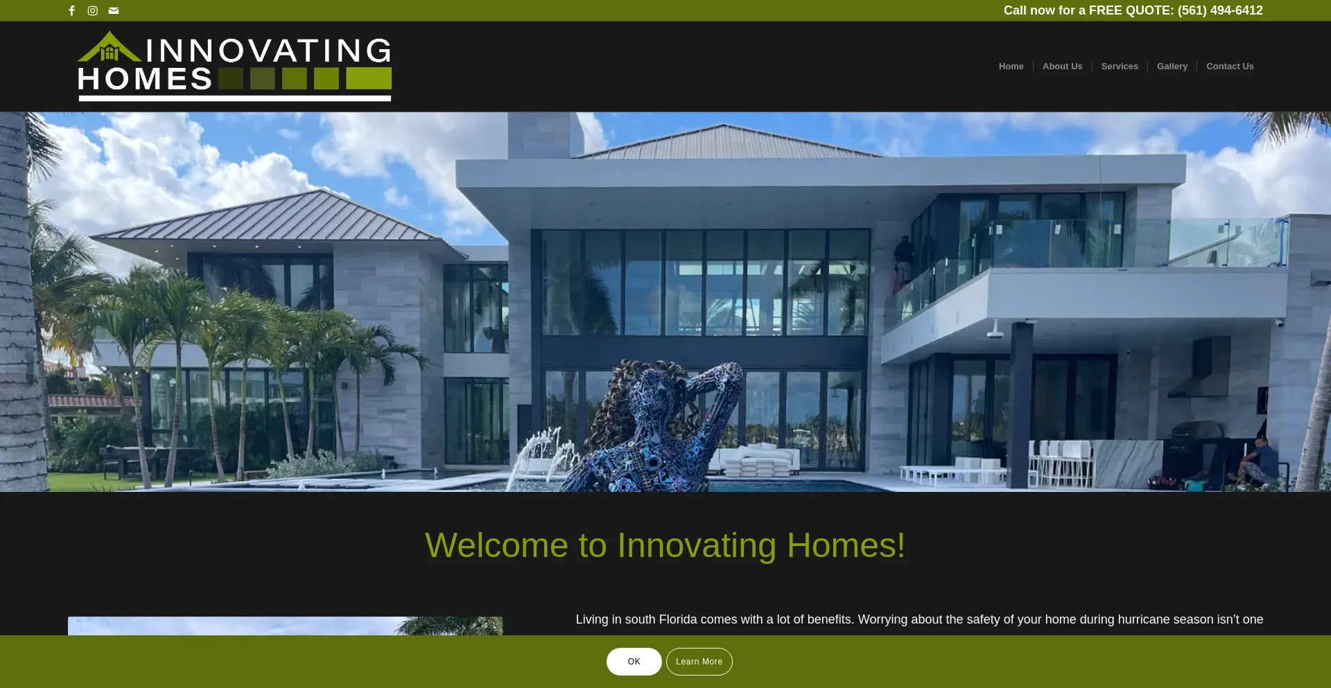 Screenshot of innovatinghomesllc.com homepage