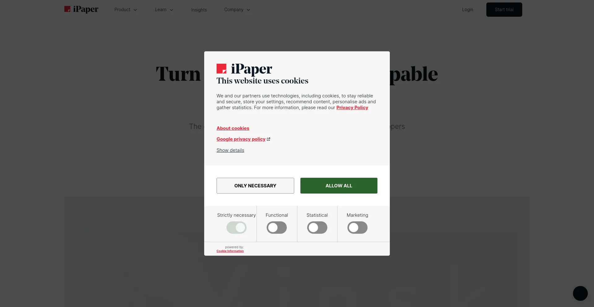 Screenshot of ipaper.io homepage