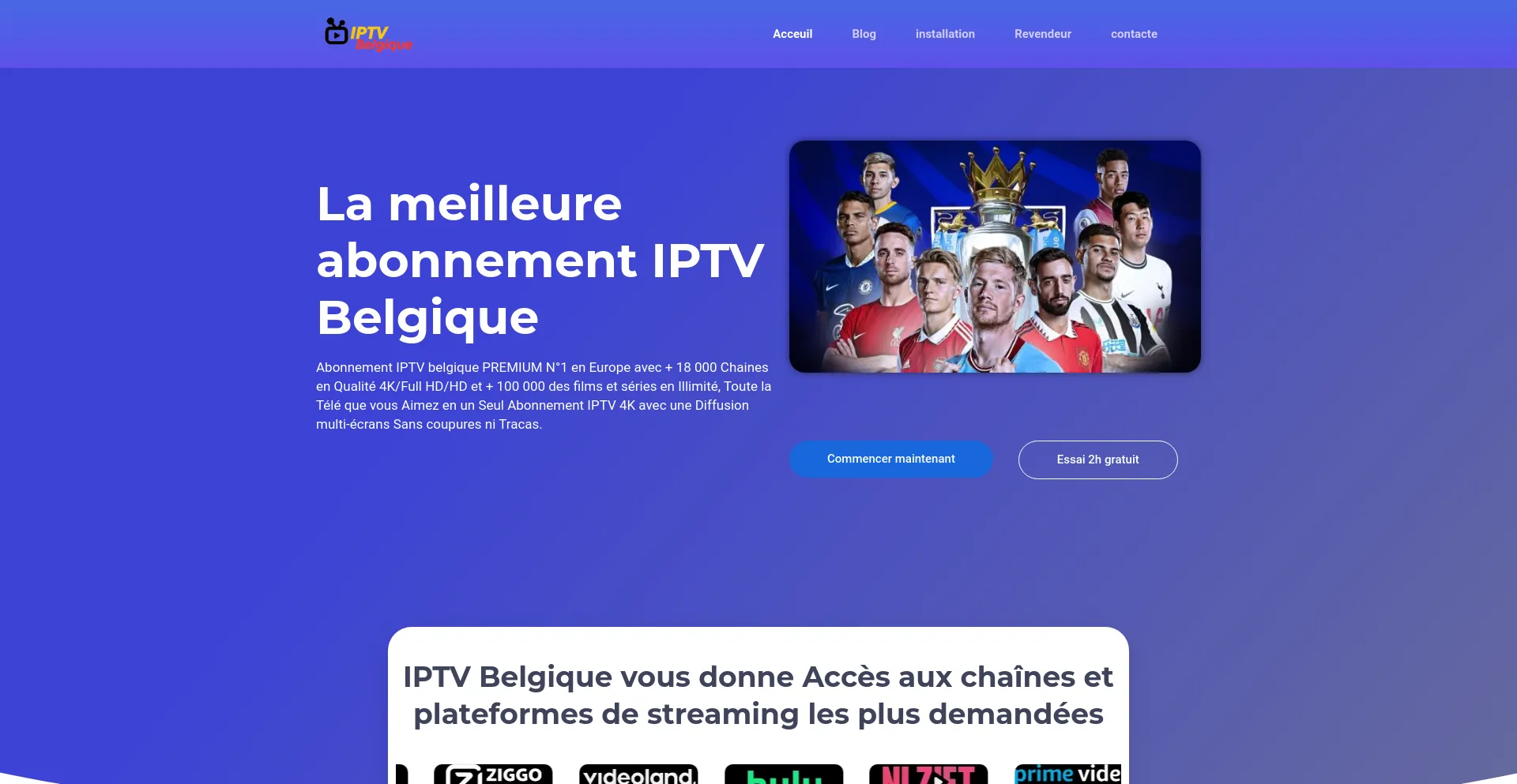 Screenshot of iptv-belgique.be homepage