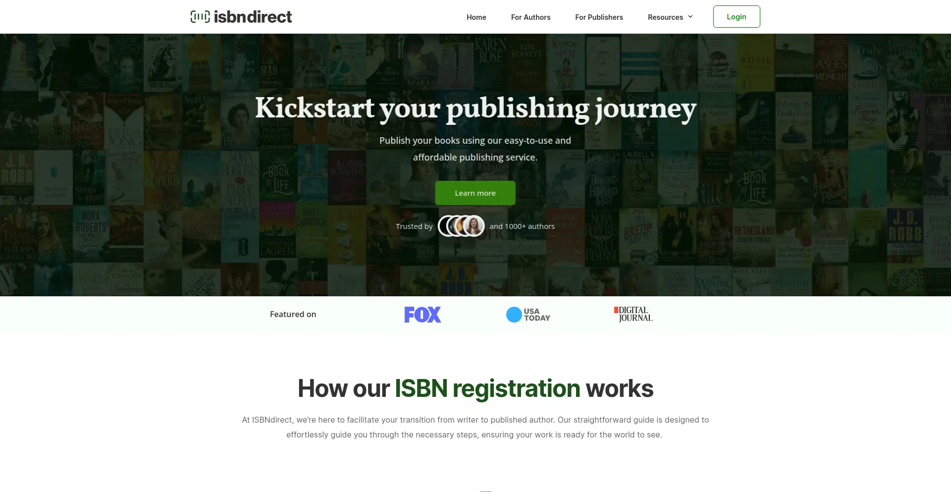 Screenshot of isbndirect.com homepage