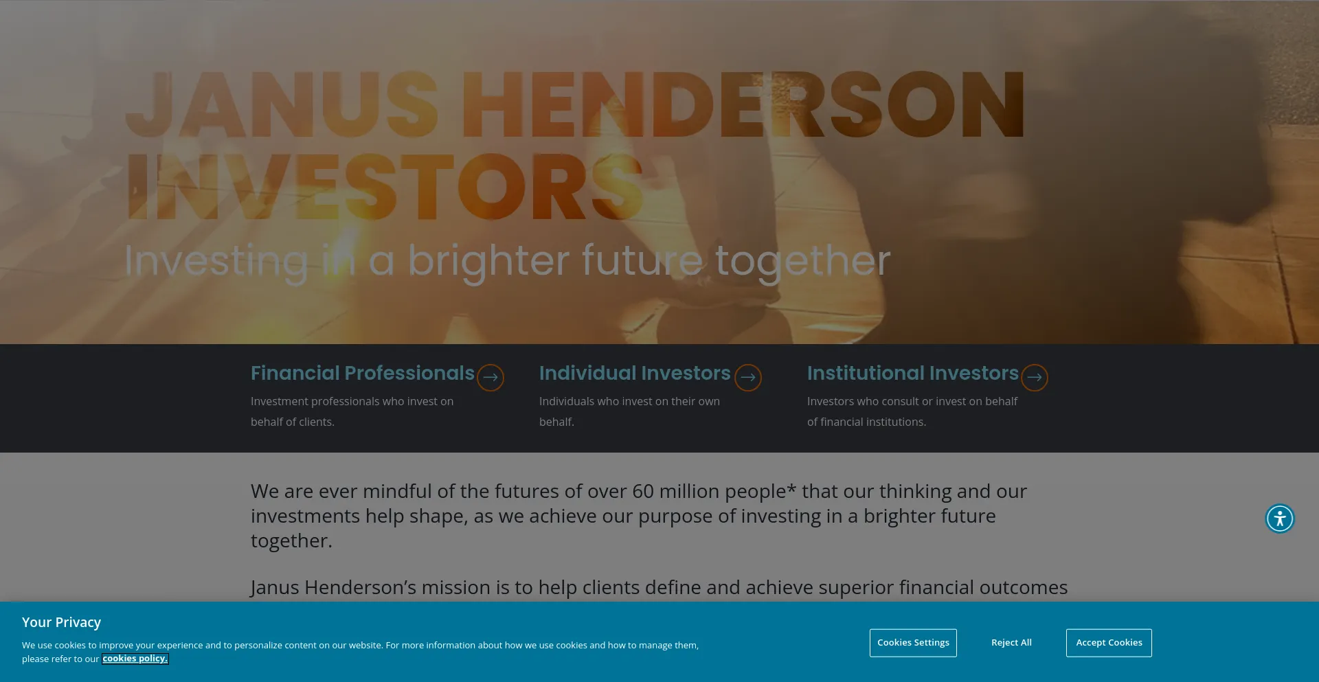 Screenshot of janushenderson.com homepage