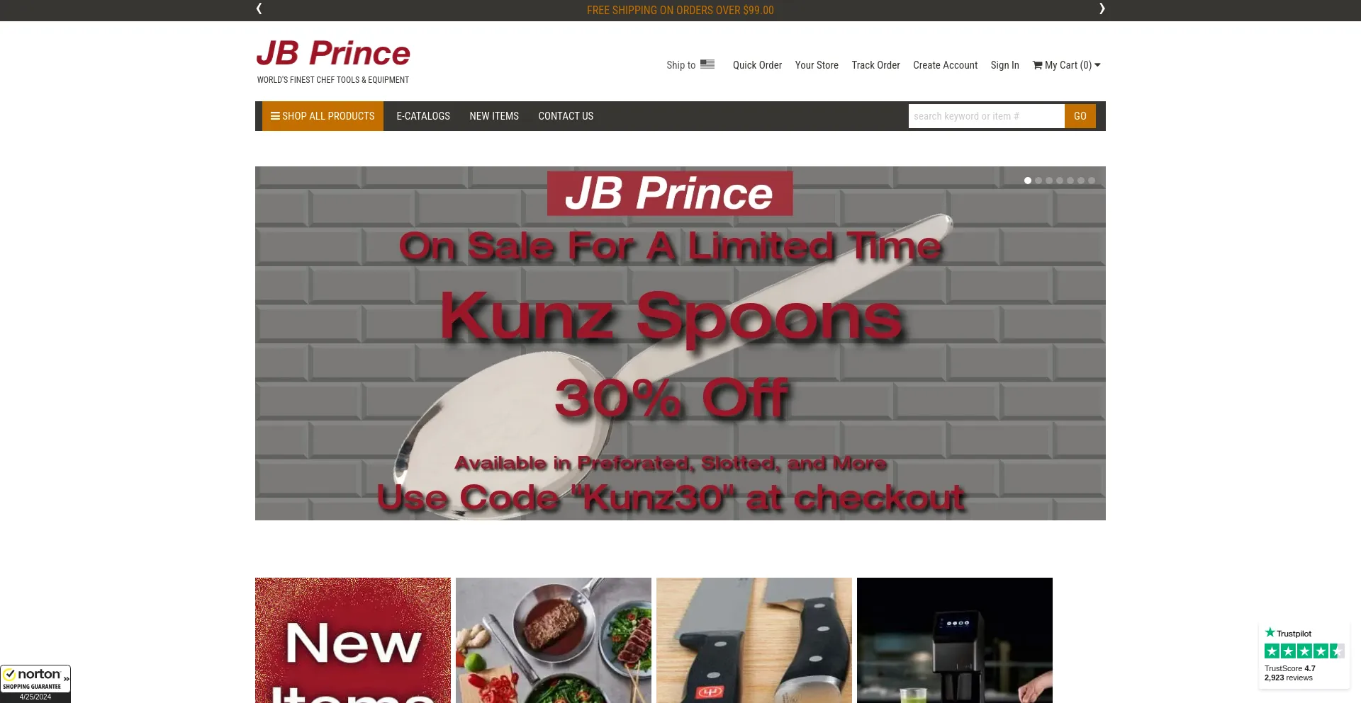 Screenshot of jbprince.com homepage