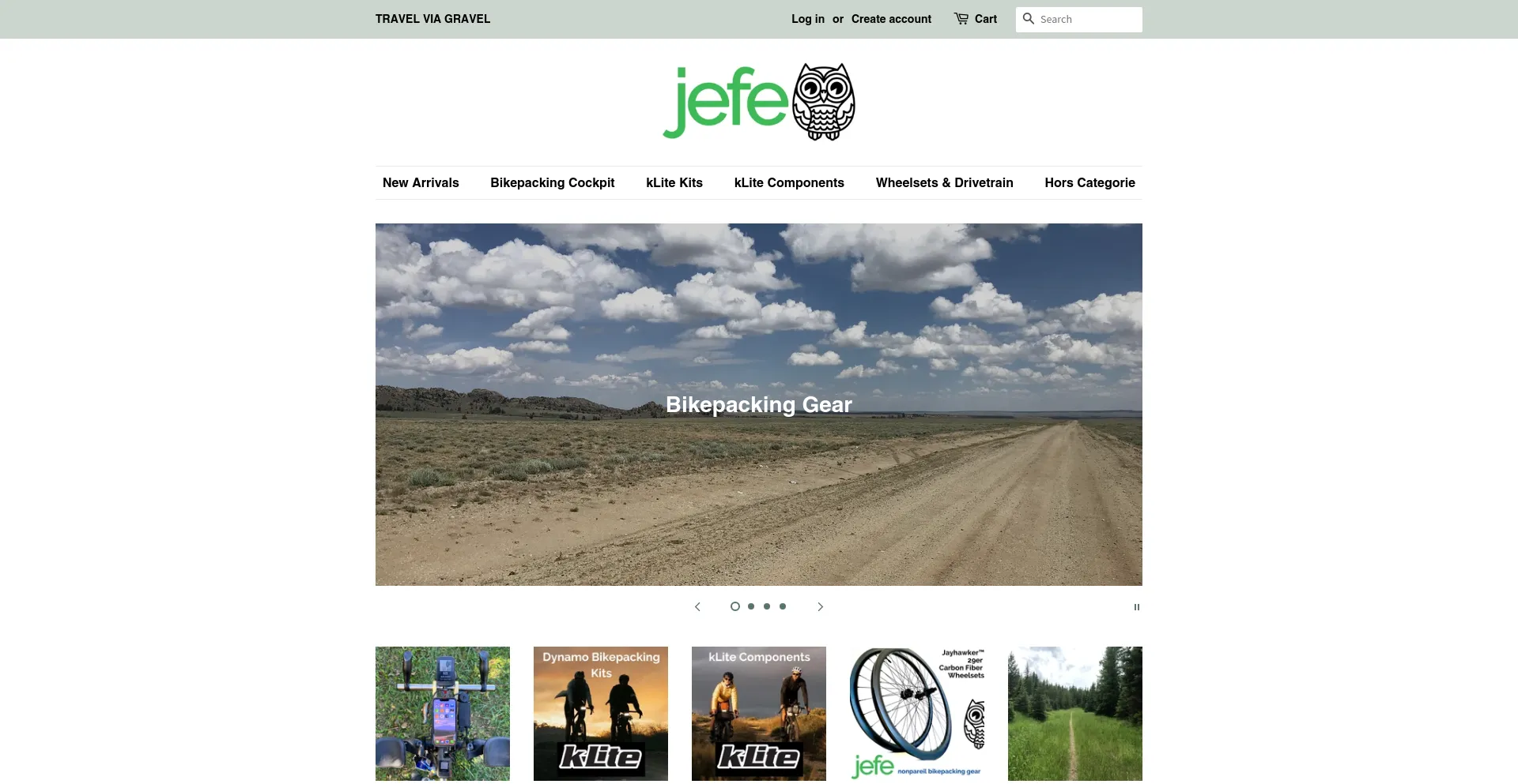 Screenshot of jefe.bike homepage