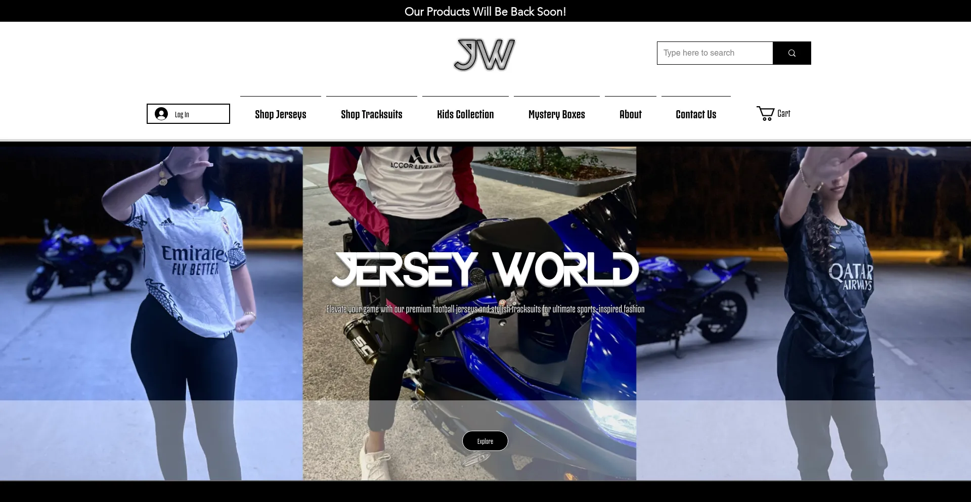 Screenshot of jerseyworldd.com homepage