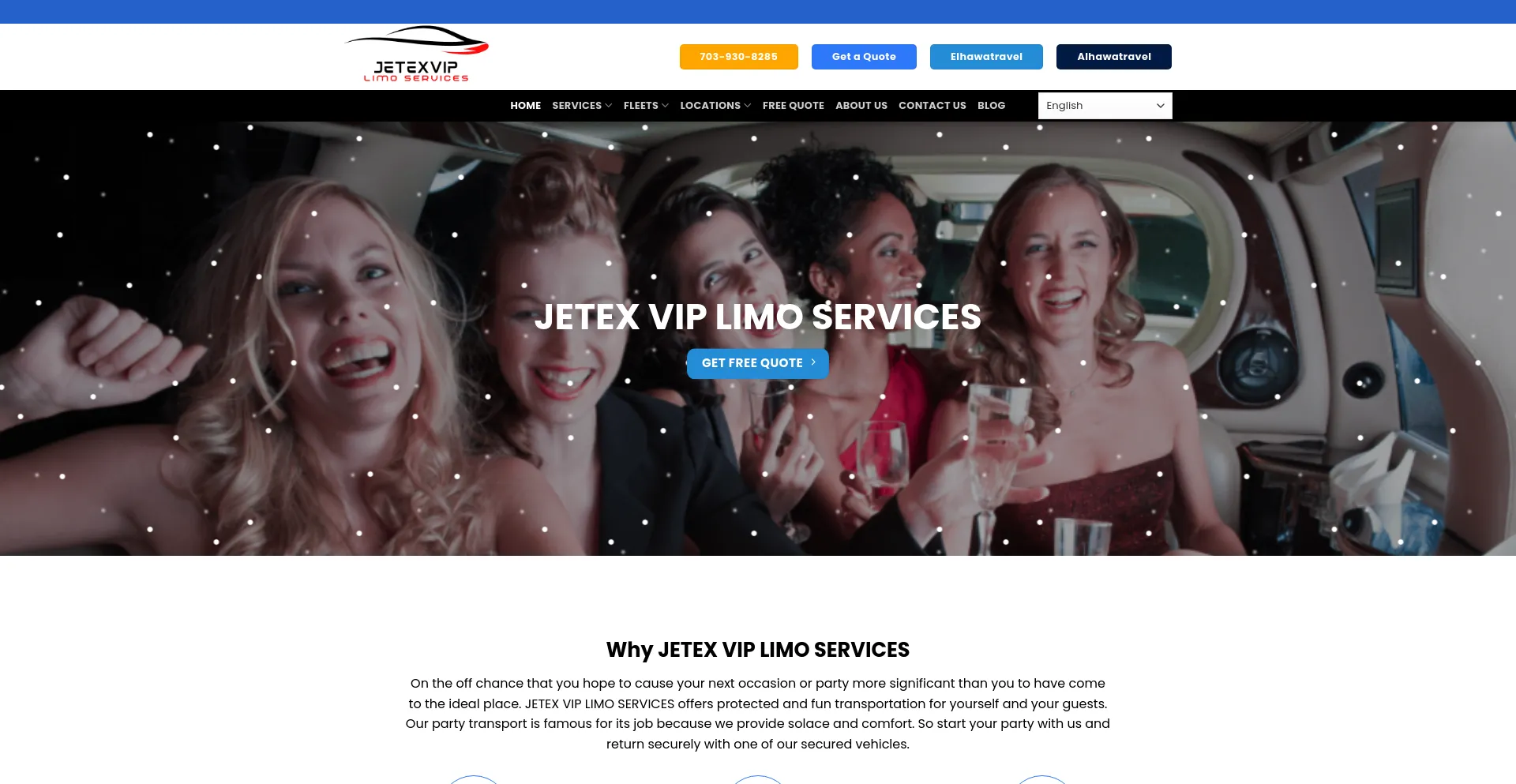 Screenshot of jetexviplimoservices.com homepage