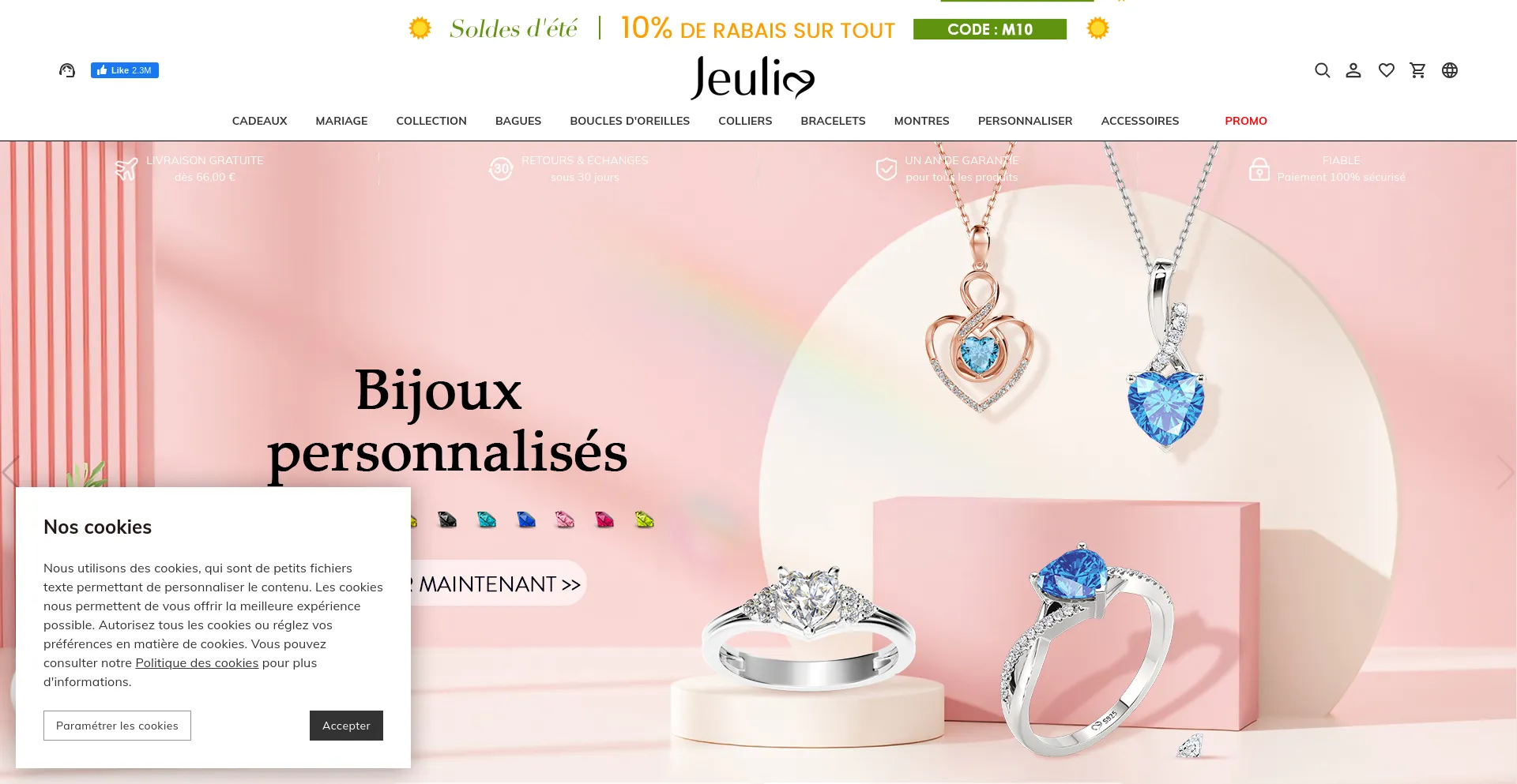 Screenshot of jeulia.fr homepage