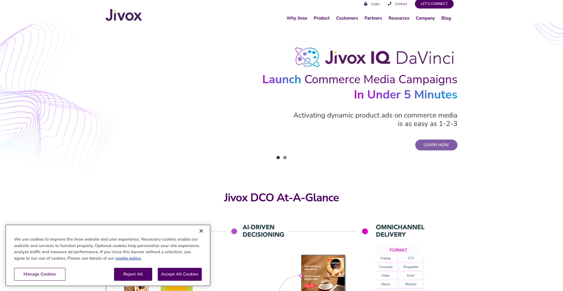 Screenshot of jivox.com homepage