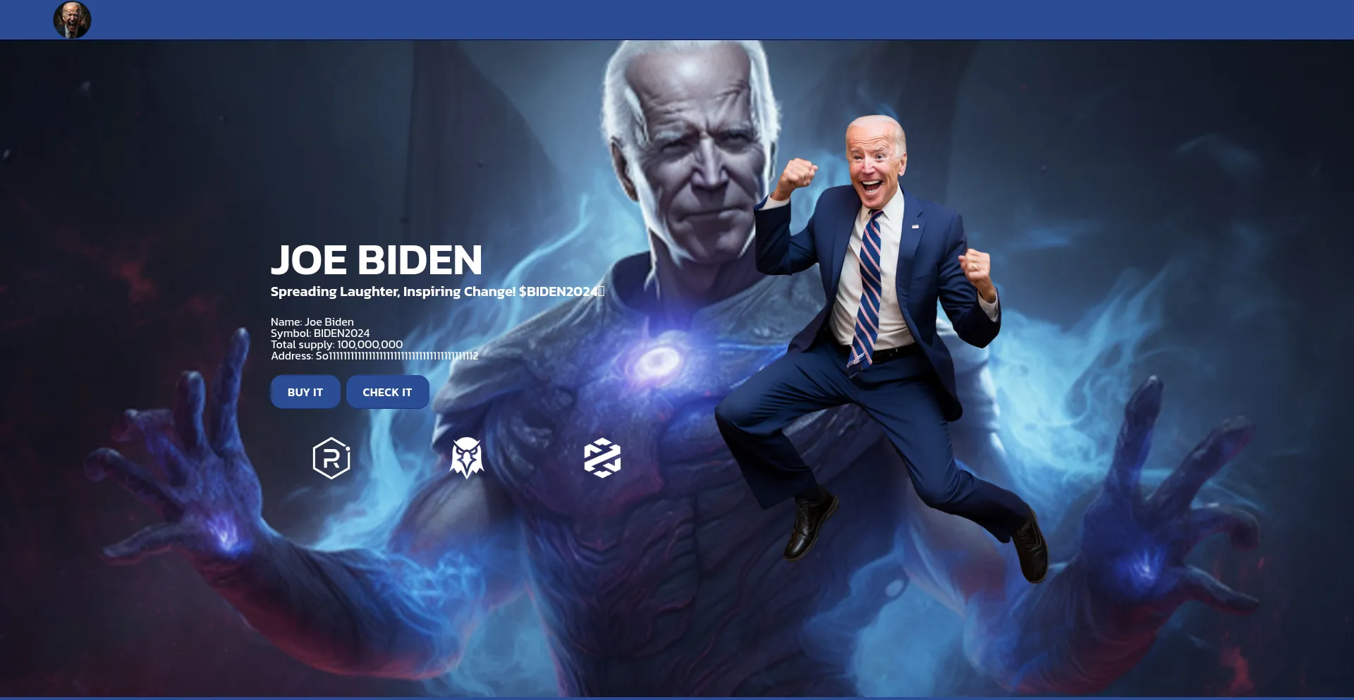 Screenshot of joe-biden.website homepage