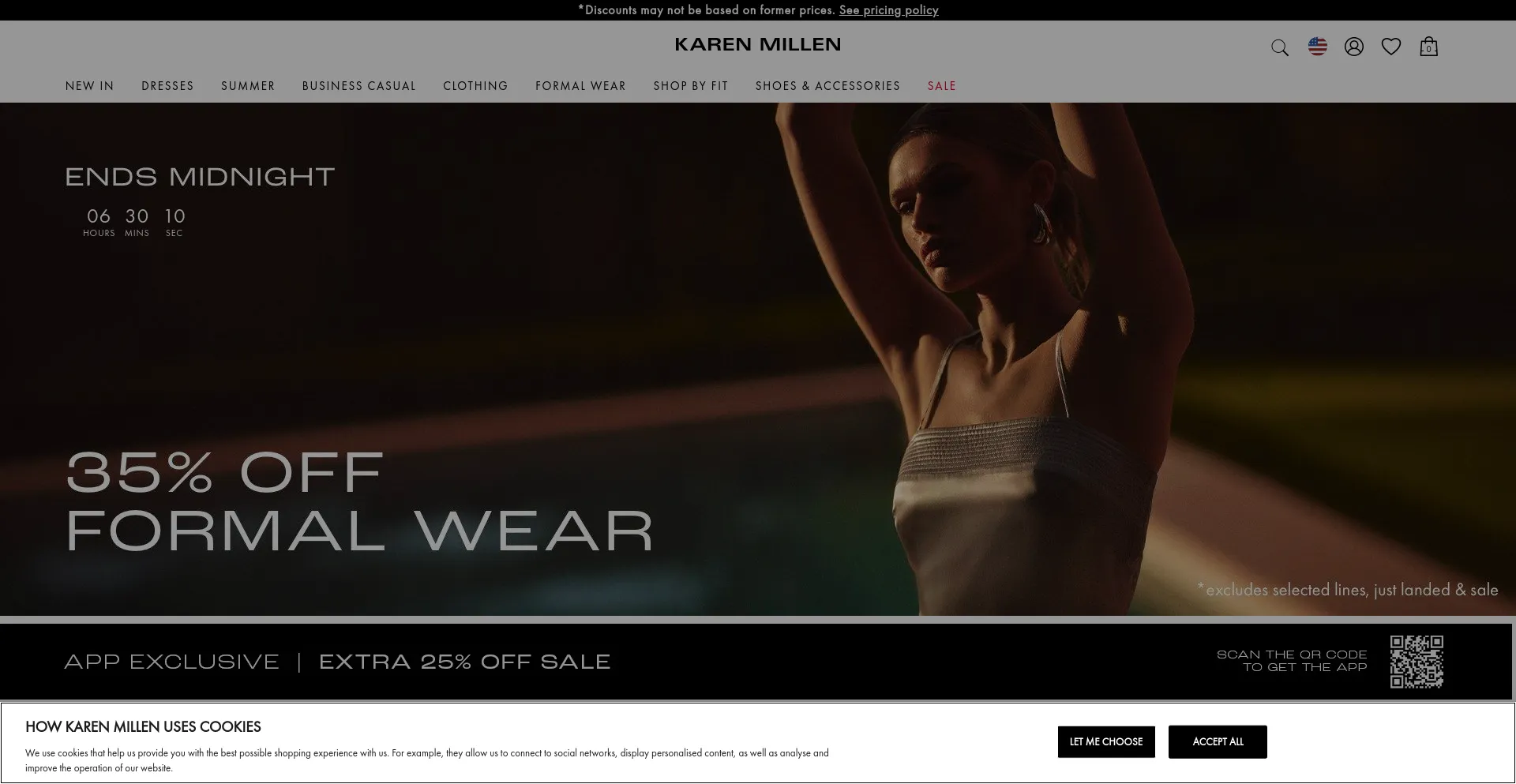 Screenshot of karenmillen.com homepage