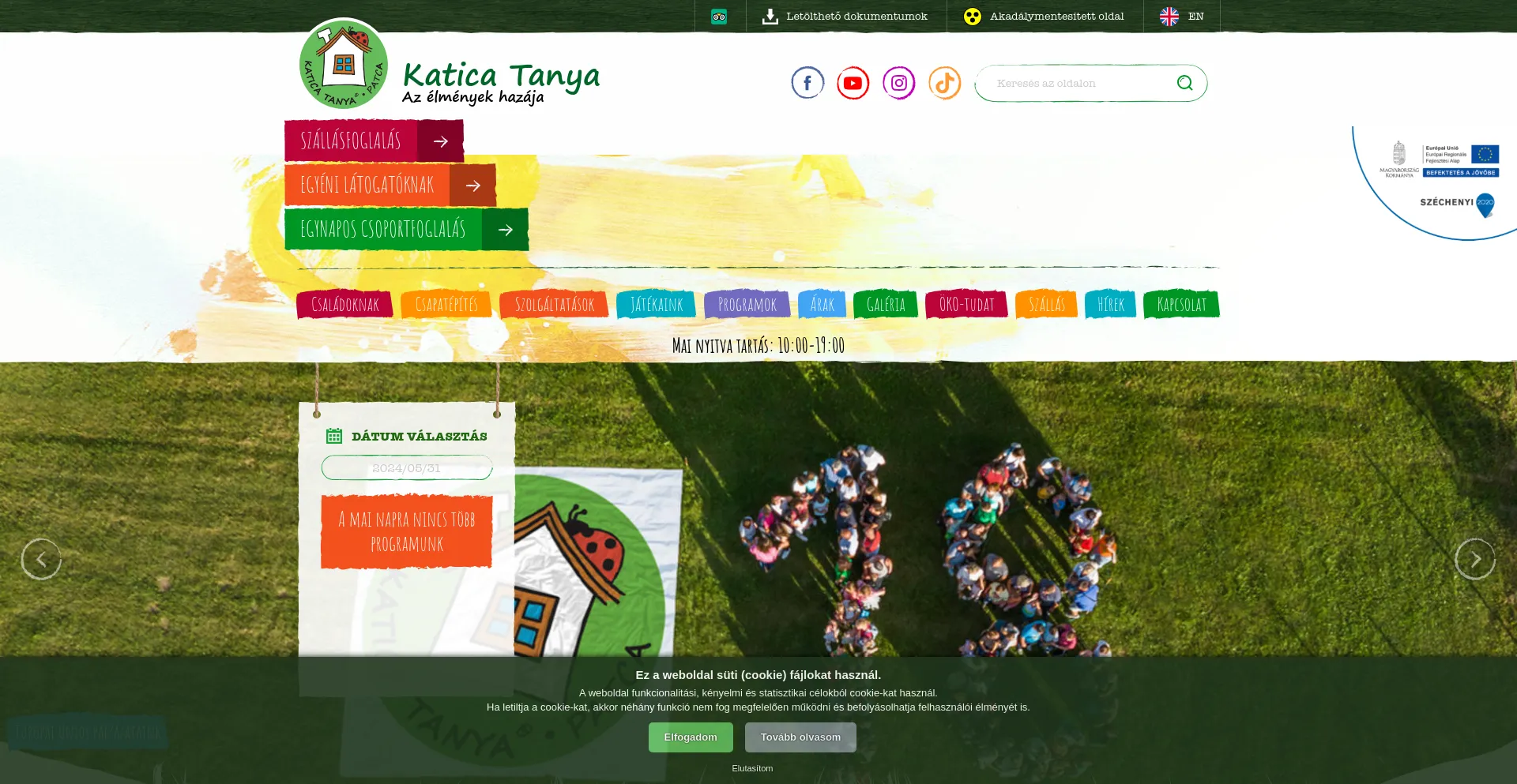 Screenshot of katicatanya.hu homepage