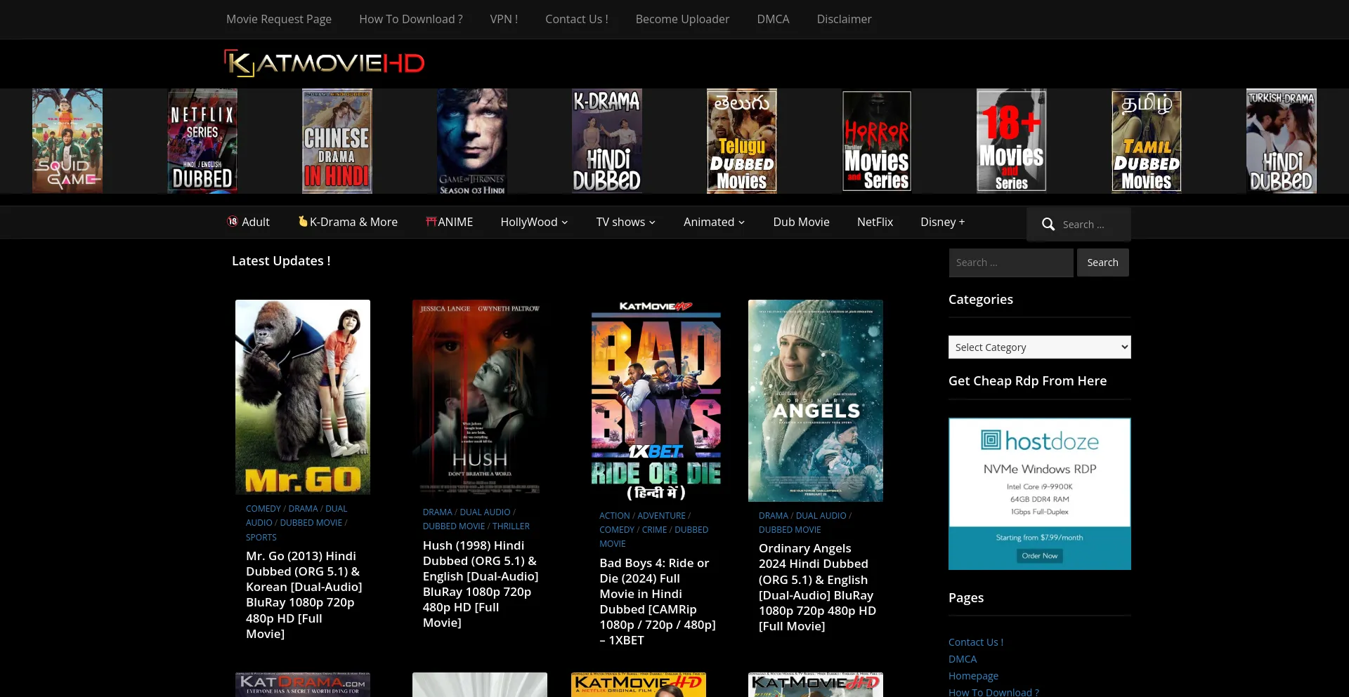 Screenshot of katmoviehd.dev homepage