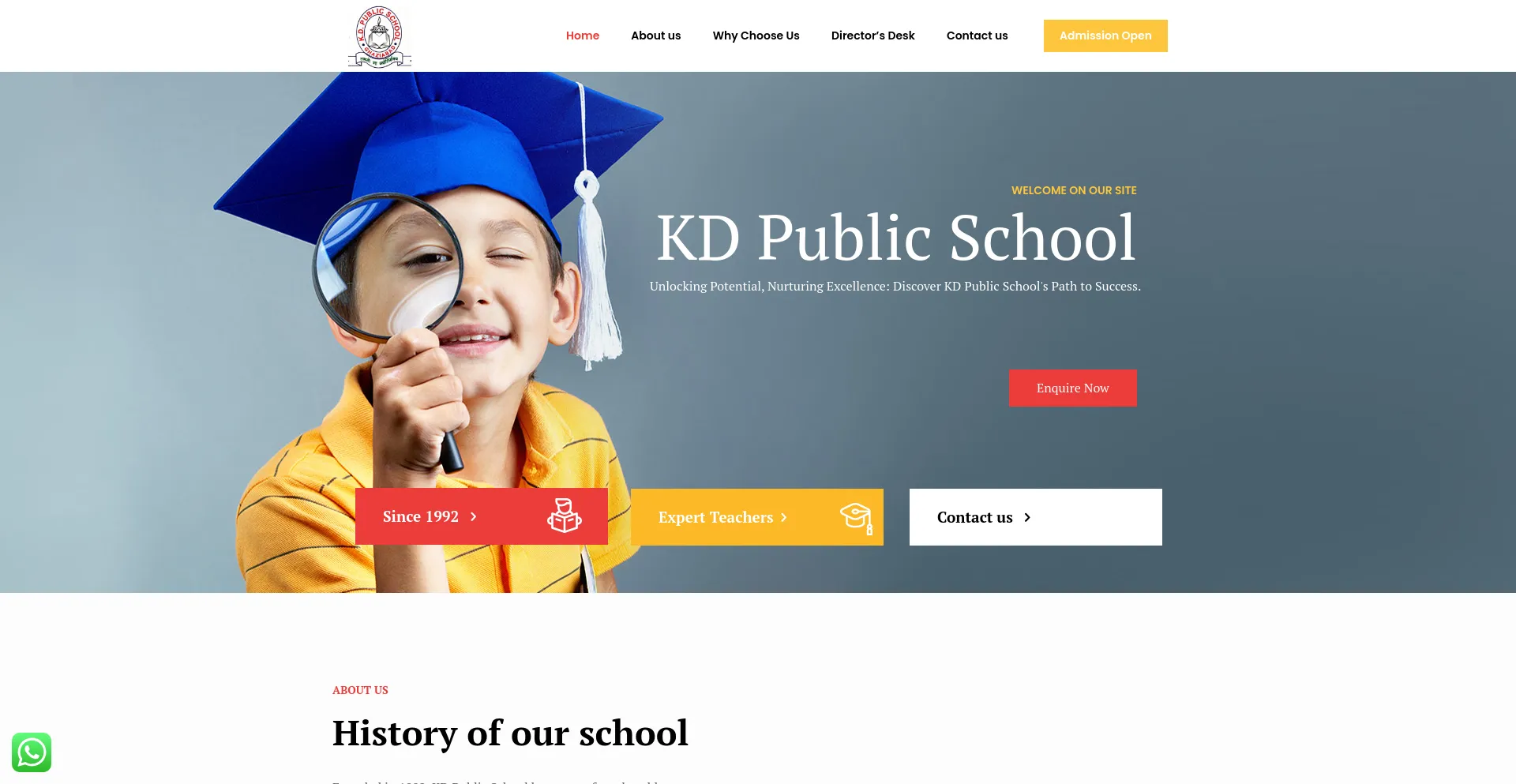 Screenshot of kdpublic.in homepage